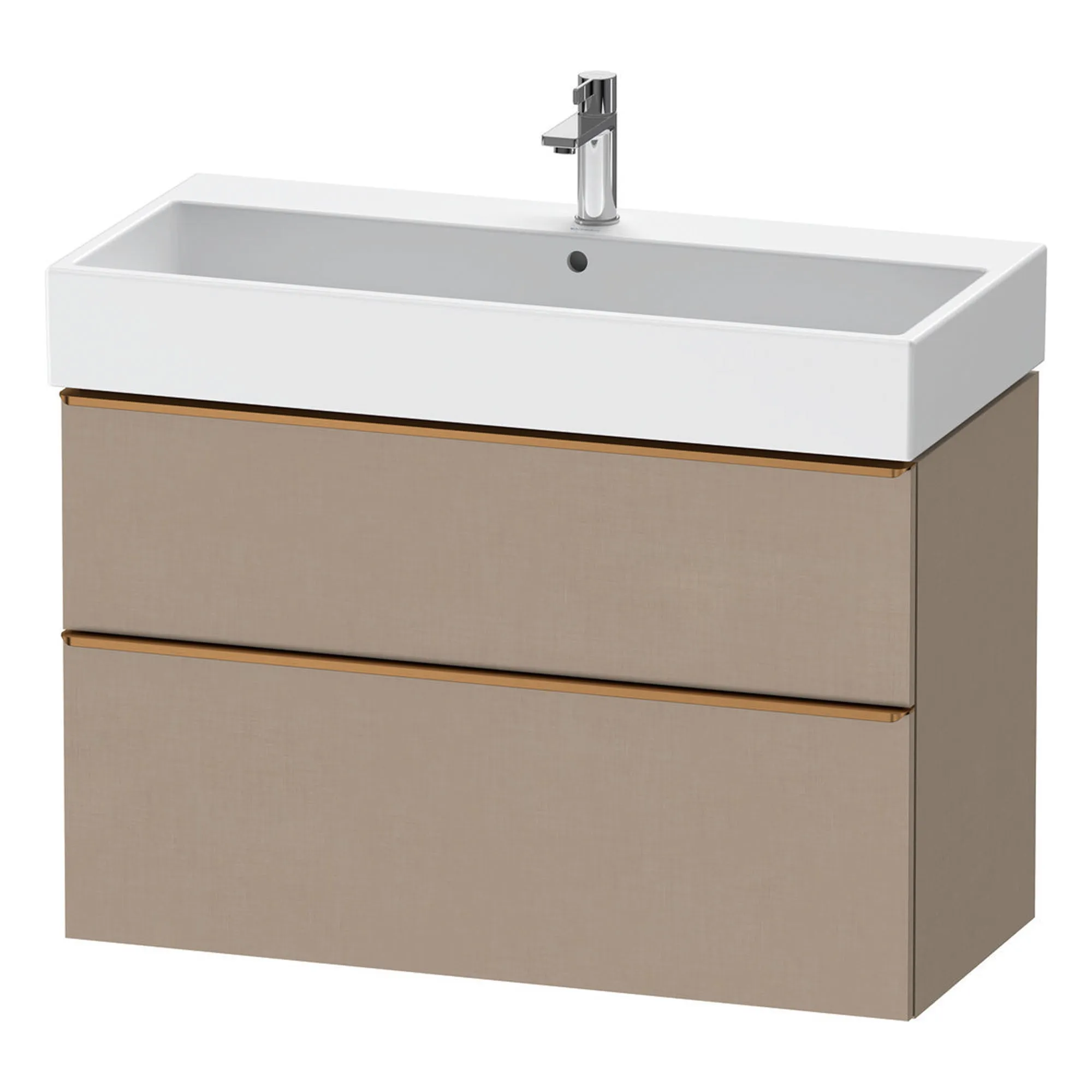 Duravit D-Neo Wall Mounted 2-Drawer Vanity Unit With Vero Air Ceramic Basin - Matt Linen