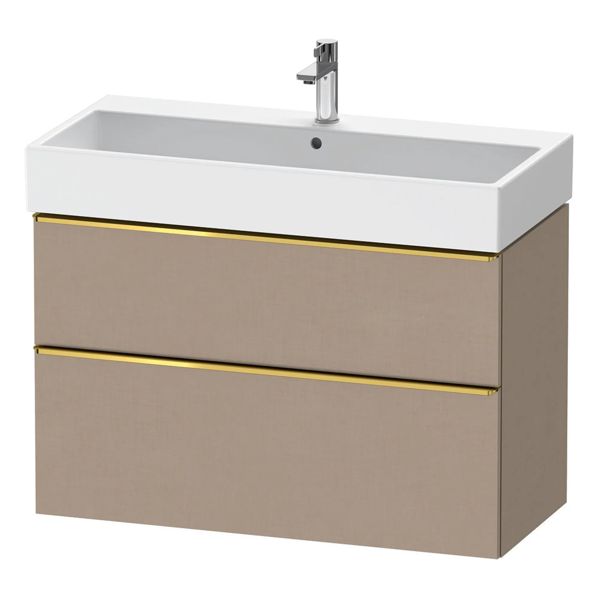 Duravit D-Neo Wall Mounted 2-Drawer Vanity Unit With Vero Air Ceramic Basin - Matt Linen
