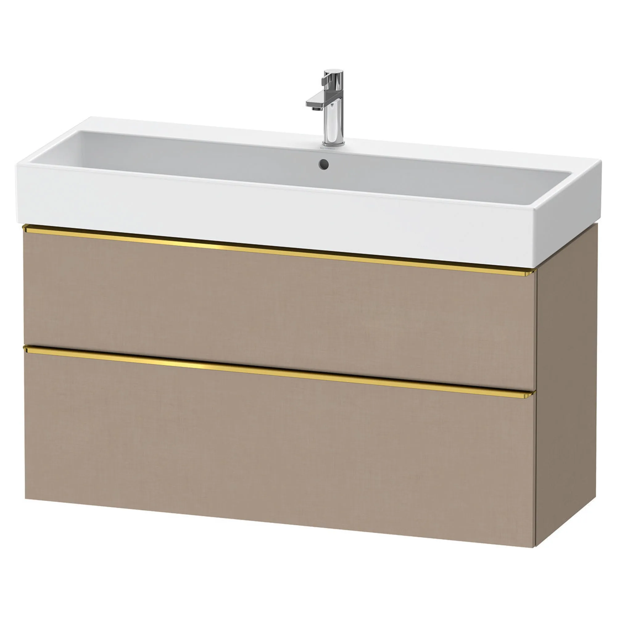 Duravit D-Neo Wall Mounted 2-Drawer Vanity Unit With Vero Air Ceramic Basin - Matt Linen