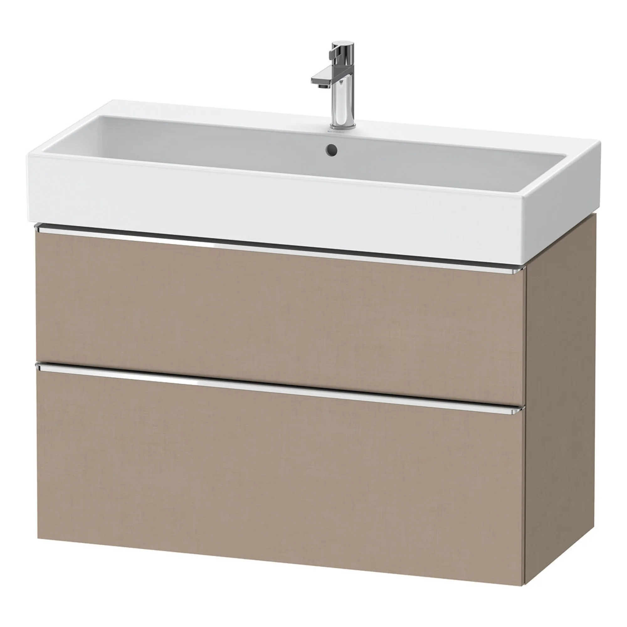 Duravit D-Neo Wall Mounted 2-Drawer Vanity Unit With Vero Air Ceramic Basin - Matt Linen