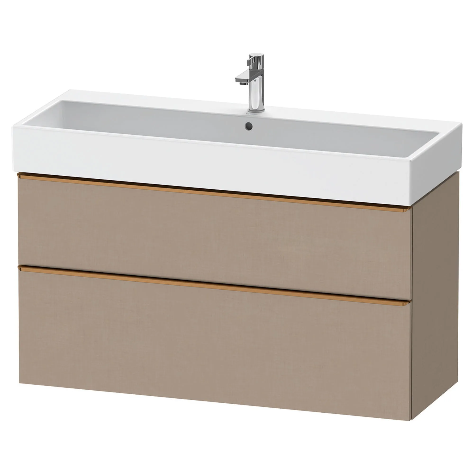 Duravit D-Neo Wall Mounted 2-Drawer Vanity Unit With Vero Air Ceramic Basin - Matt Linen