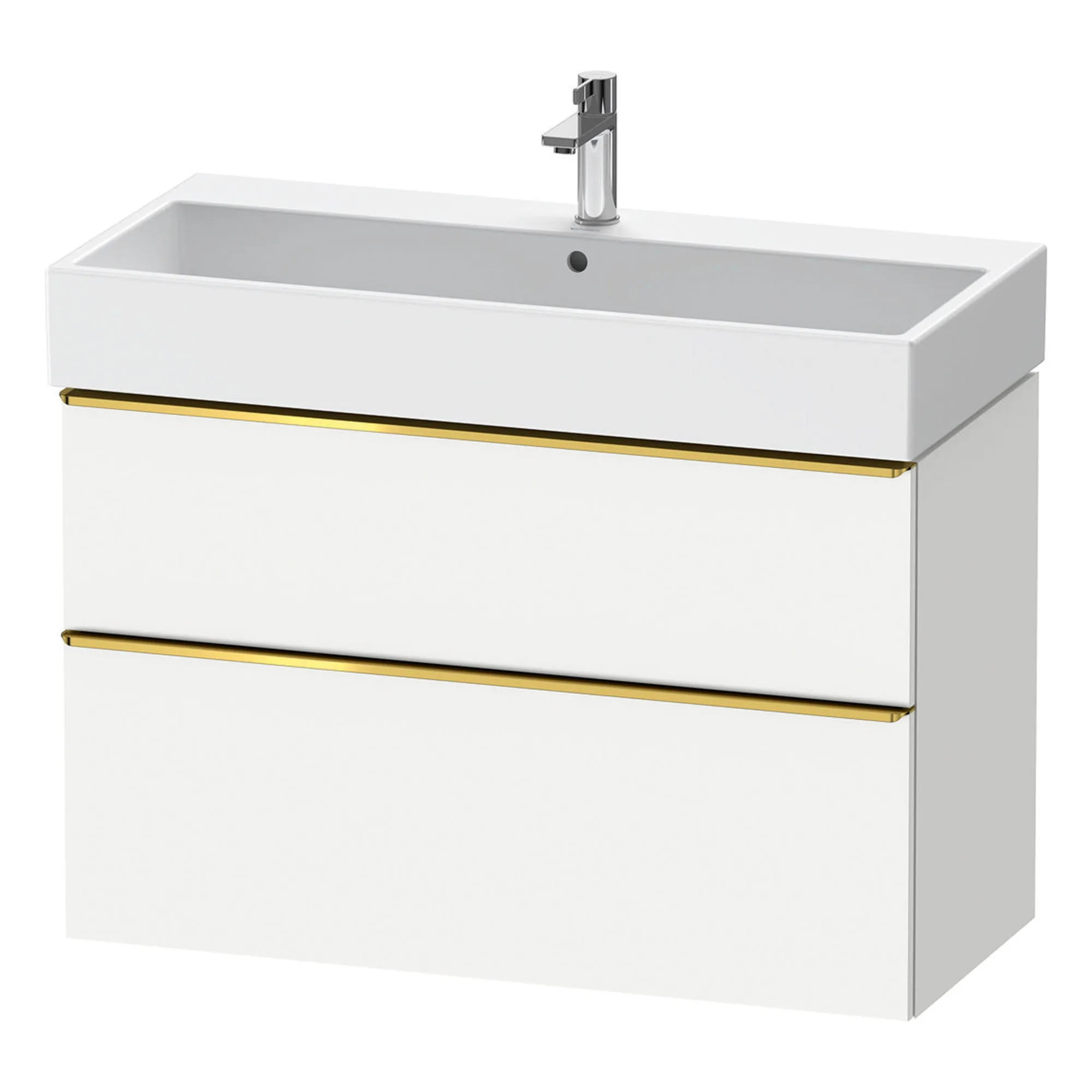 Duravit D-Neo Wall Mounted 2-Drawer Vanity Unit With Vero Air Ceramic Basin - Matt White
