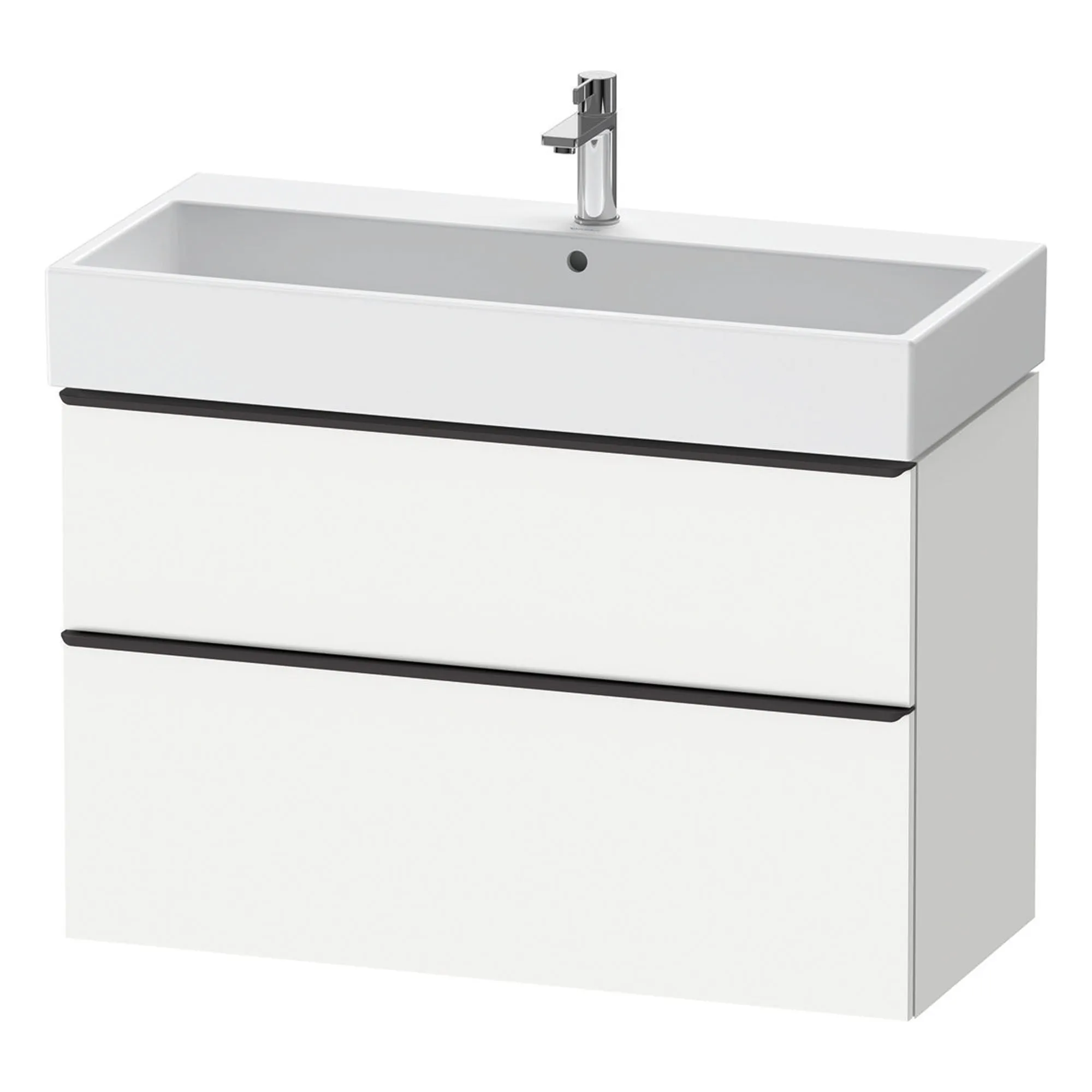 Duravit D-Neo Wall Mounted 2-Drawer Vanity Unit With Vero Air Ceramic Basin - Matt White