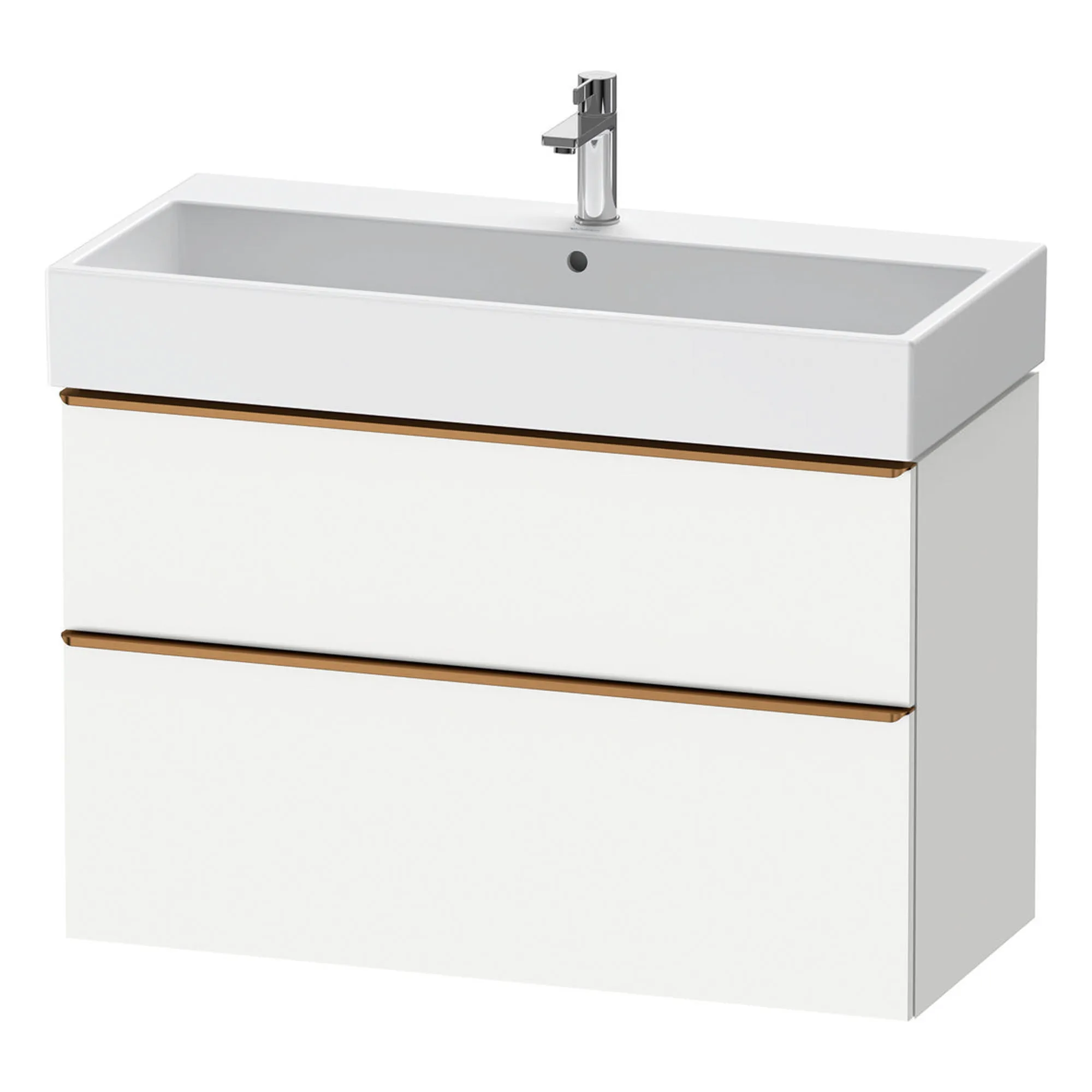 Duravit D-Neo Wall Mounted 2-Drawer Vanity Unit With Vero Air Ceramic Basin - Matt White