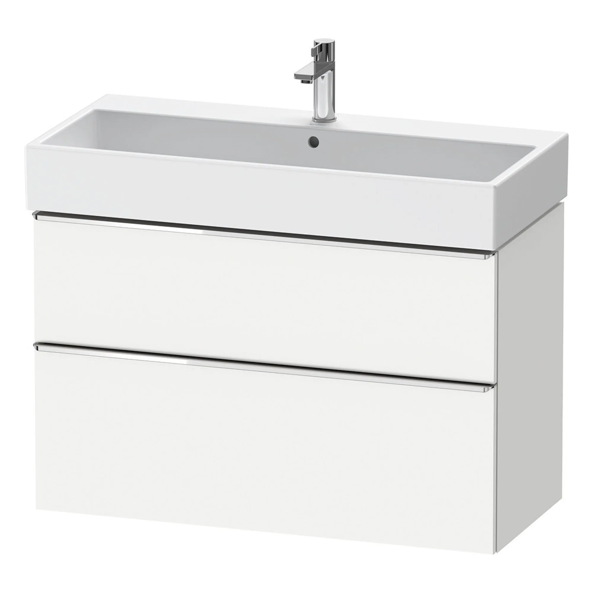 Duravit D-Neo Wall Mounted 2-Drawer Vanity Unit With Vero Air Ceramic Basin - Matt White