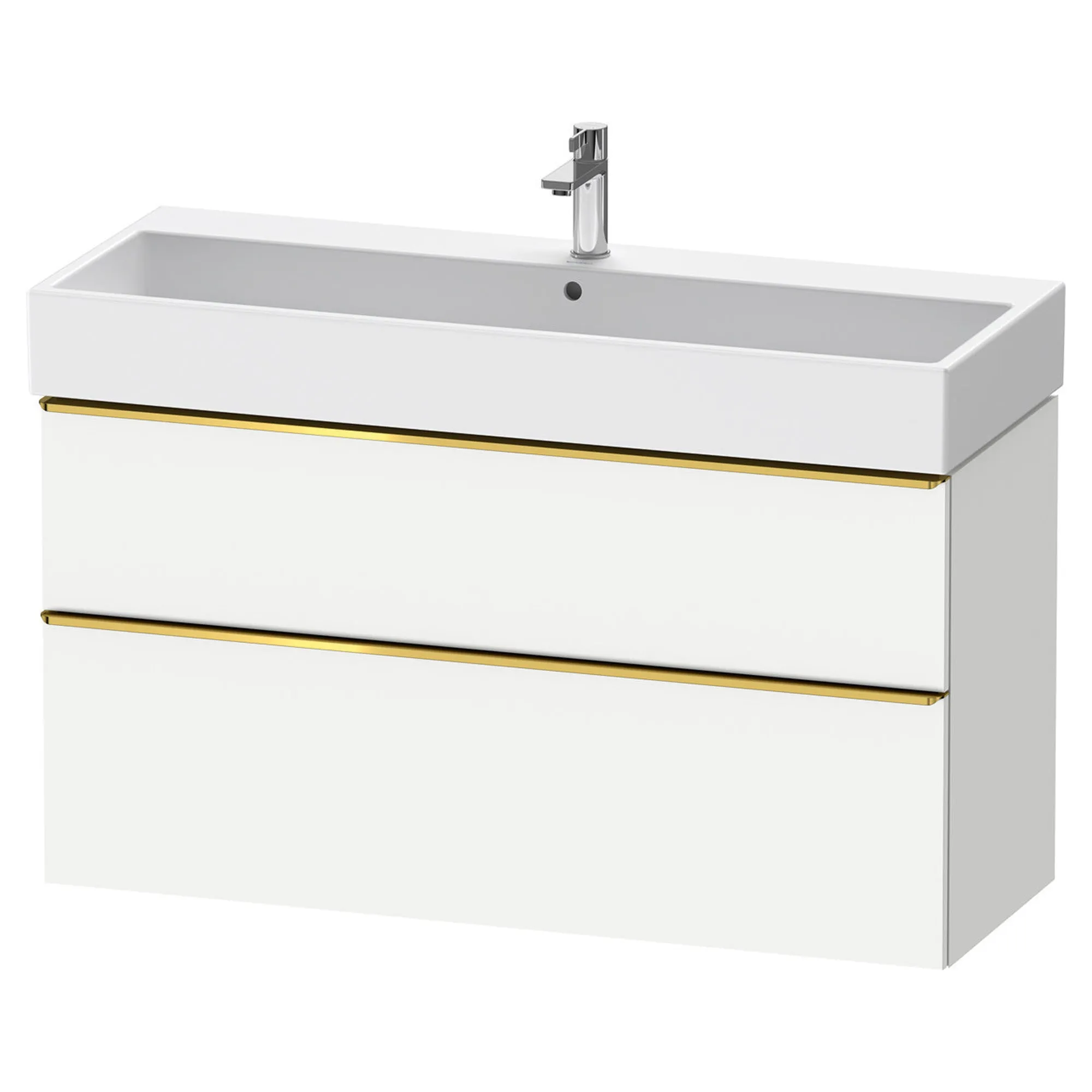 Duravit D-Neo Wall Mounted 2-Drawer Vanity Unit With Vero Air Ceramic Basin - Matt White