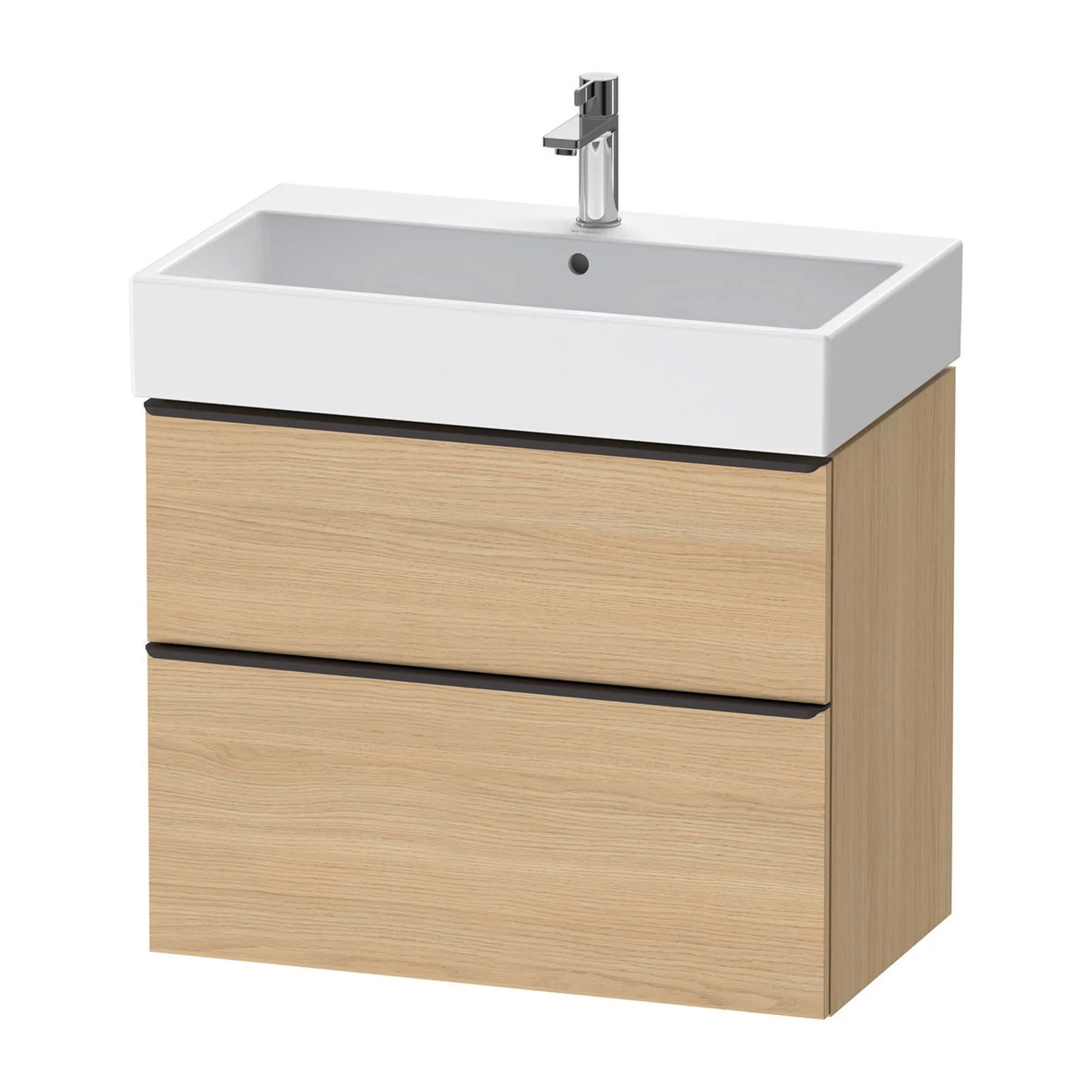Duravit D-Neo Wall Mounted 2-Drawer Vanity Unit With Vero Air Ceramic Basin - Natural Oak