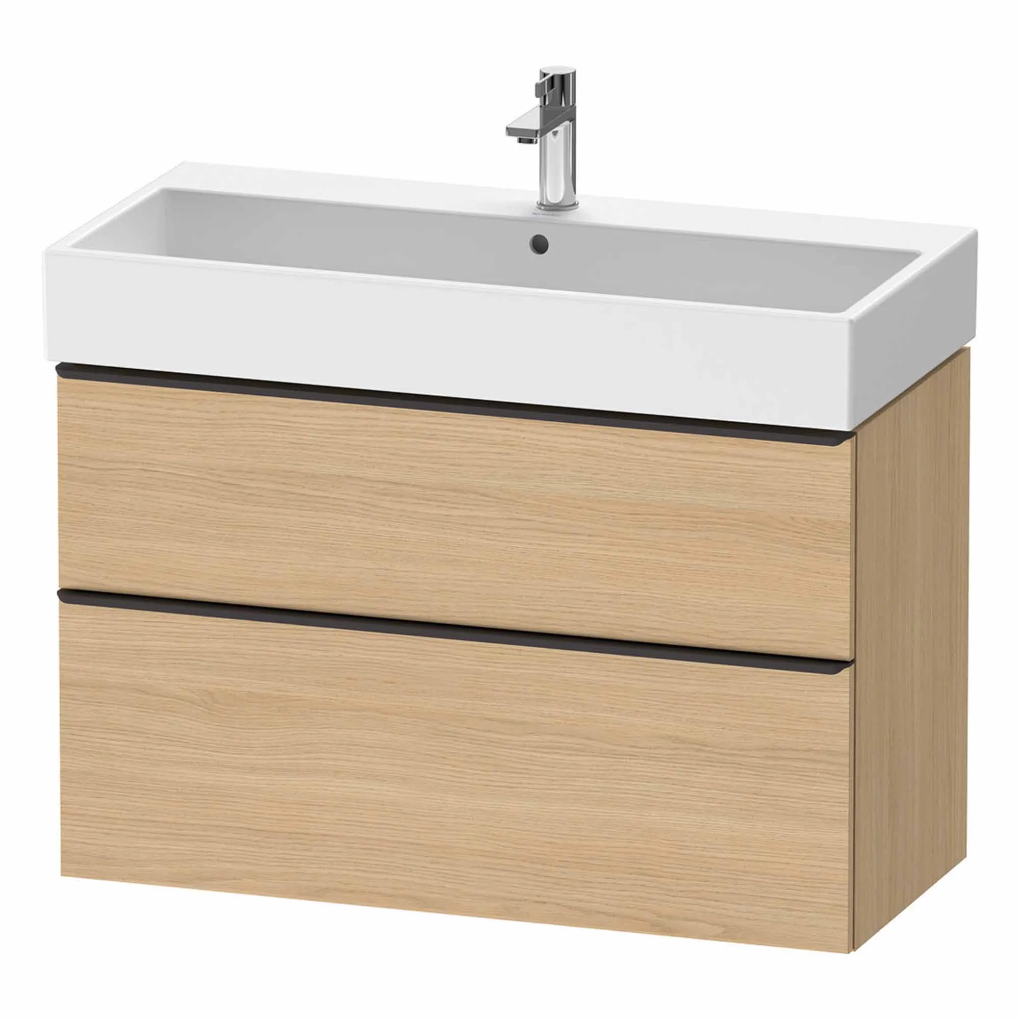 Duravit D-Neo Wall Mounted 2-Drawer Vanity Unit With Vero Air Ceramic Basin - Natural Oak