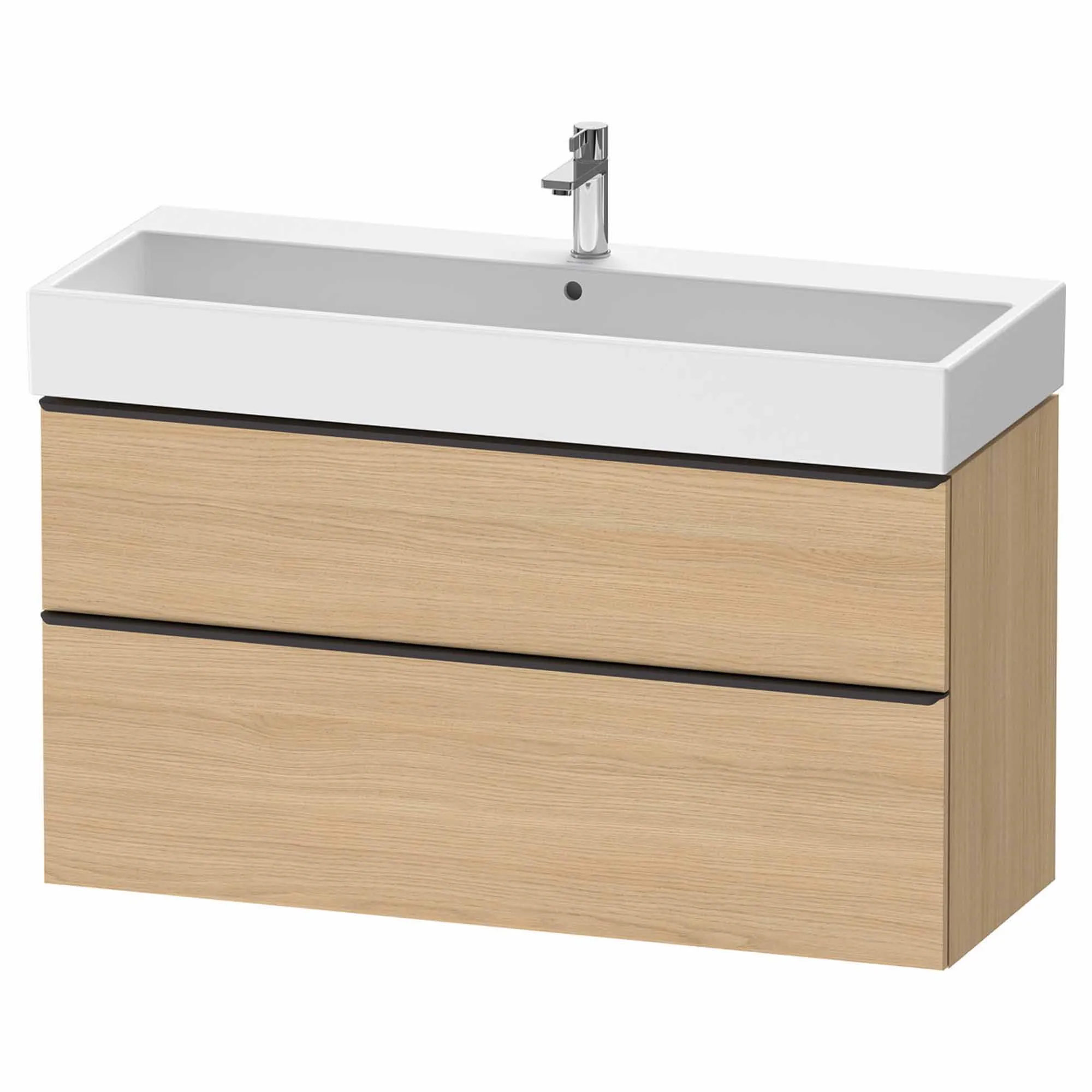 Duravit D-Neo Wall Mounted 2-Drawer Vanity Unit With Vero Air Ceramic Basin - Natural Oak