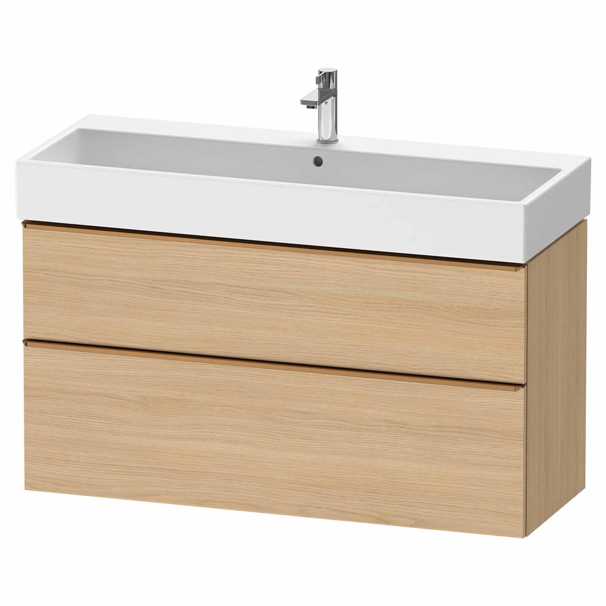 Duravit D-Neo Wall Mounted 2-Drawer Vanity Unit With Vero Air Ceramic Basin - Natural Oak