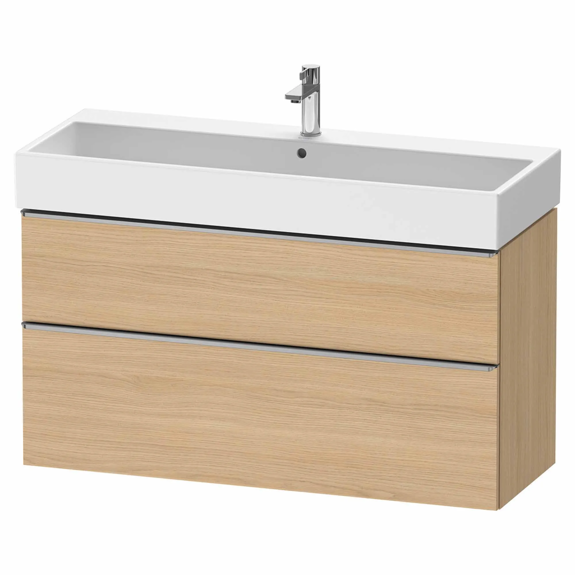 Duravit D-Neo Wall Mounted 2-Drawer Vanity Unit With Vero Air Ceramic Basin - Natural Oak
