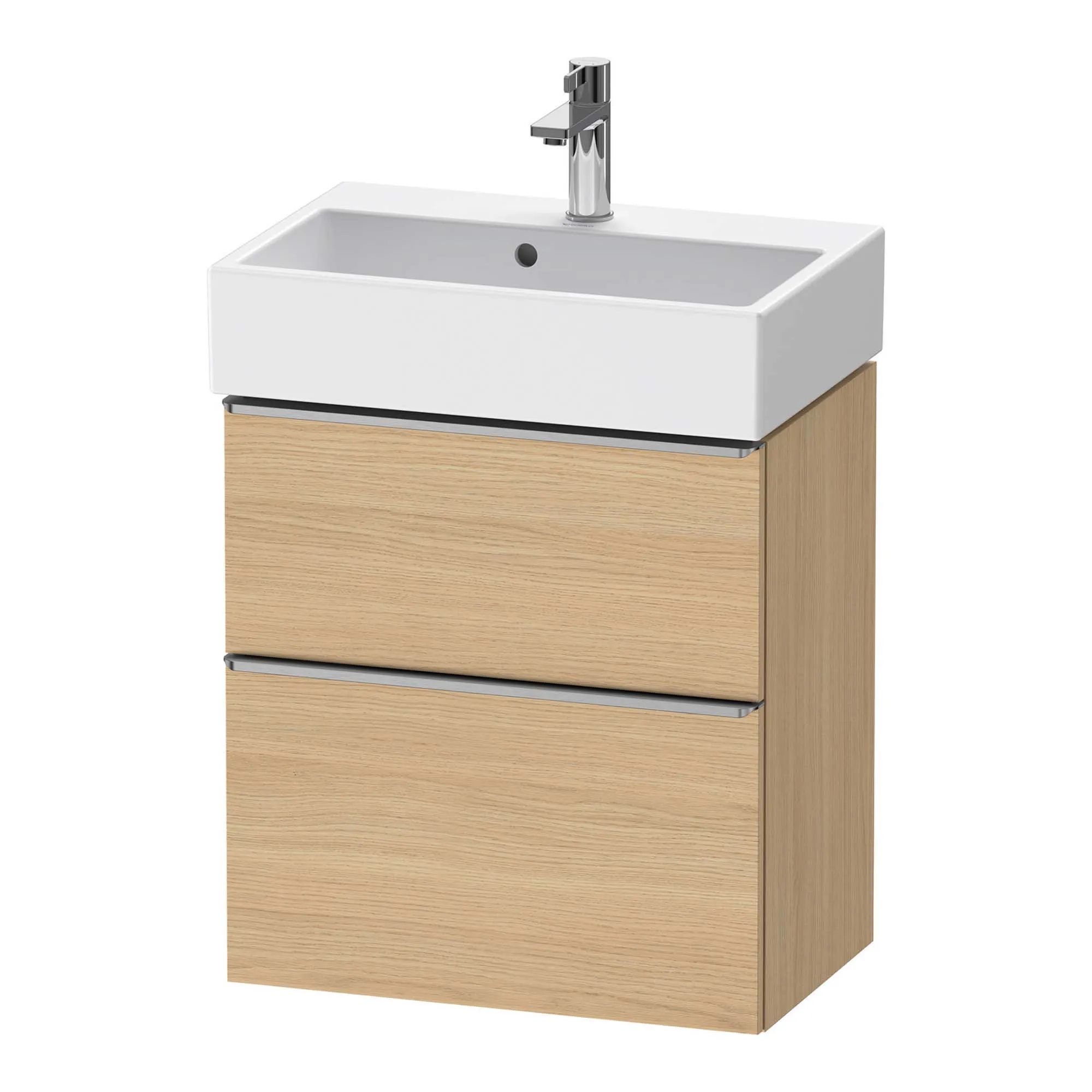 Duravit D-Neo Wall Mounted 2-Drawer Vanity Unit With Vero Air Ceramic Basin - Natural Oak