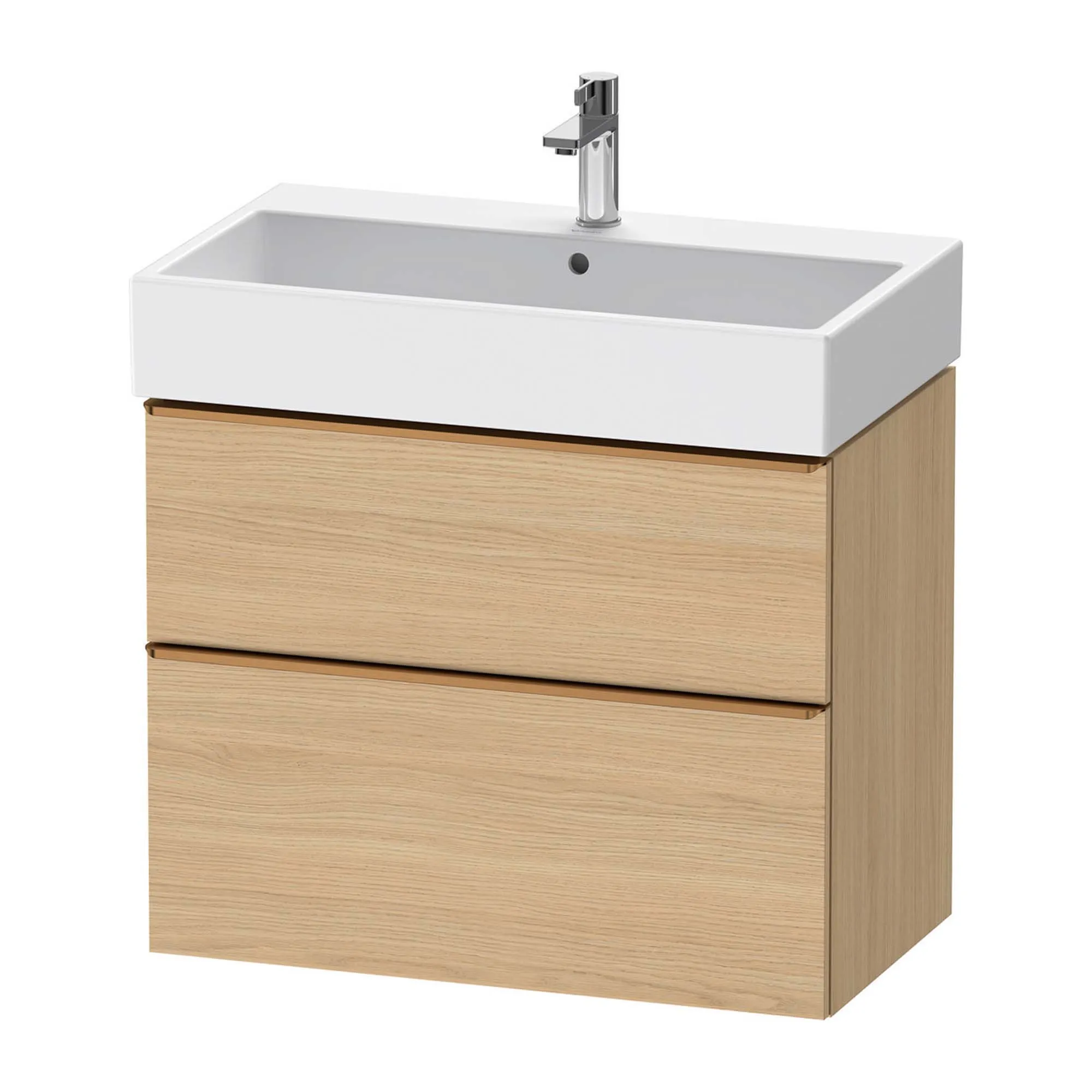 Duravit D-Neo Wall Mounted 2-Drawer Vanity Unit With Vero Air Ceramic Basin - Natural Oak