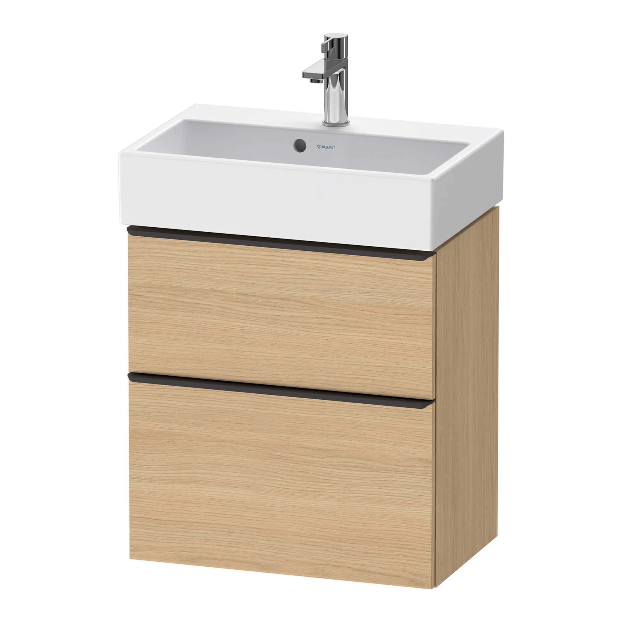 Duravit D-Neo Wall Mounted 2-Drawer Vanity Unit With Vero Air Ceramic Basin - Natural Oak