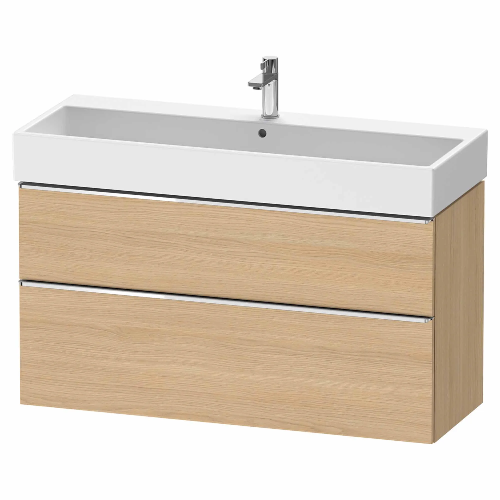 Duravit D-Neo Wall Mounted 2-Drawer Vanity Unit With Vero Air Ceramic Basin - Natural Oak