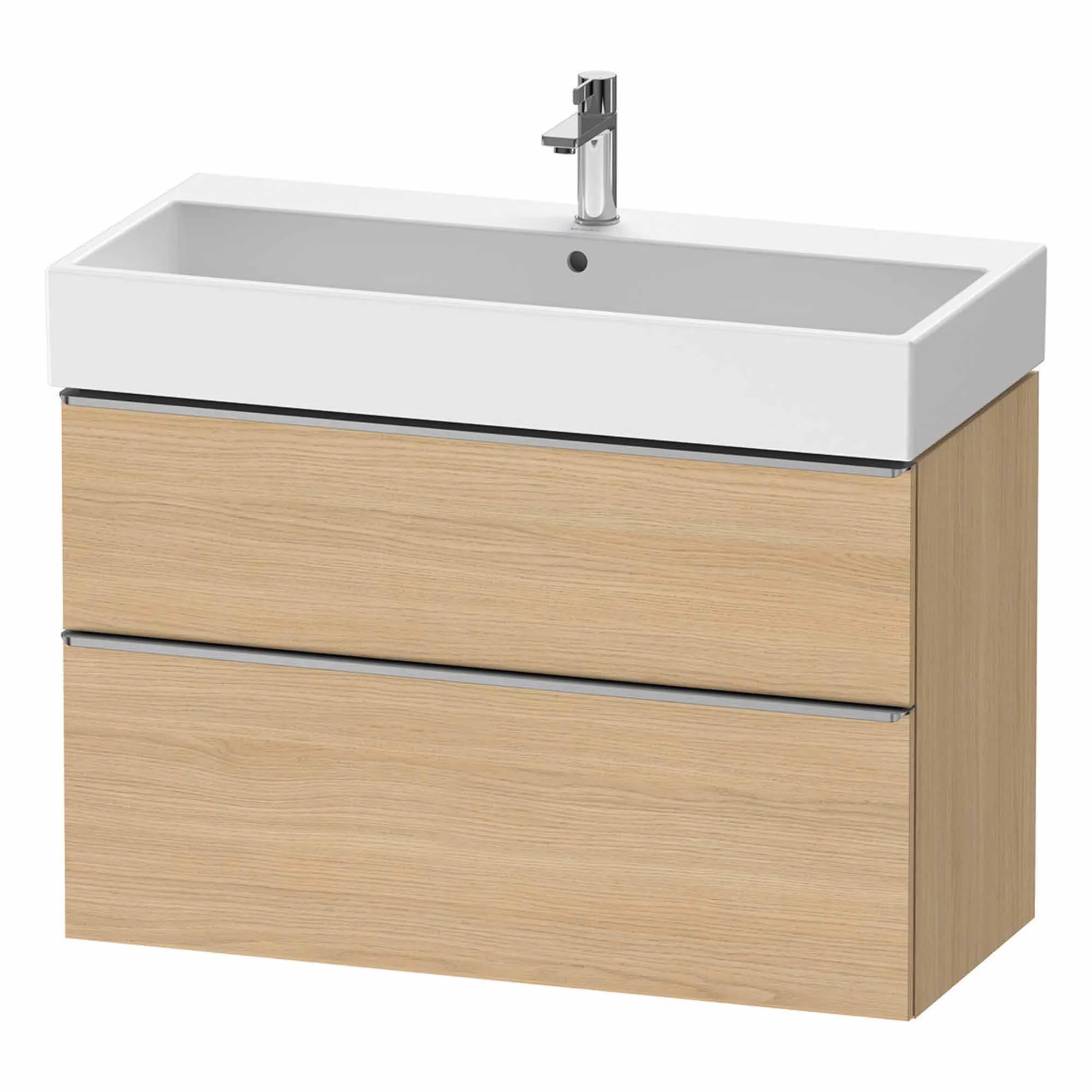 Duravit D-Neo Wall Mounted 2-Drawer Vanity Unit With Vero Air Ceramic Basin - Natural Oak