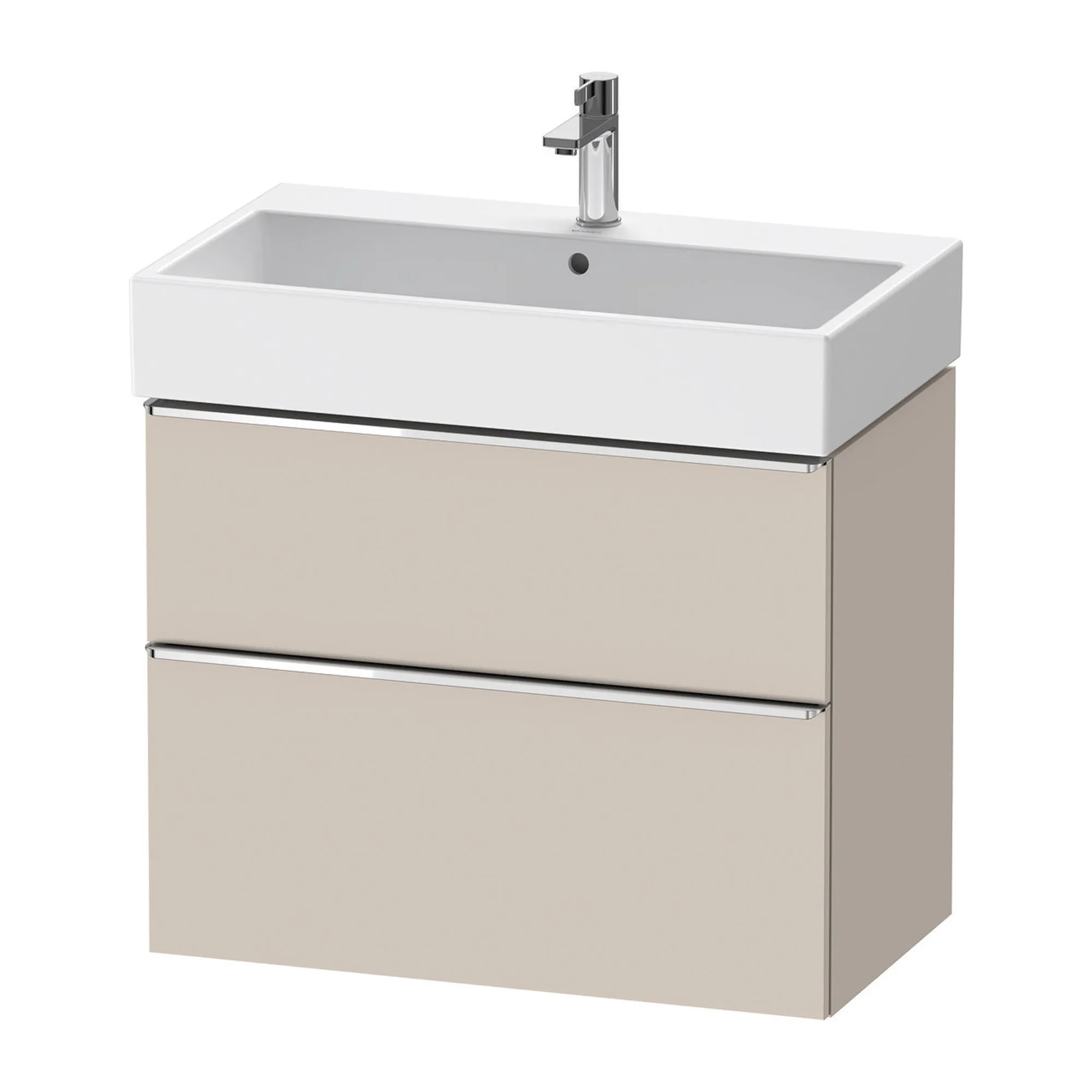 Duravit D-Neo Wall Mounted 2-Drawer Vanity Unit With Vero Air Ceramic Basin - Taupe