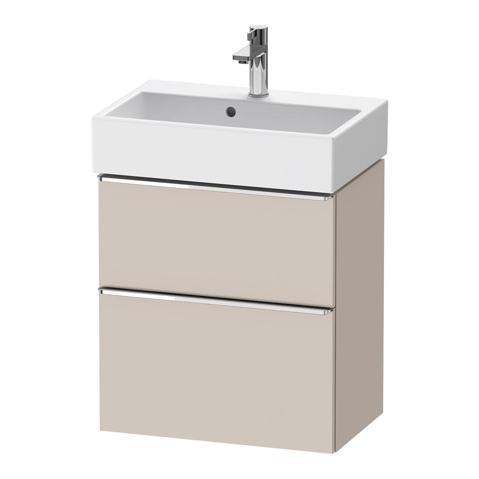 Duravit D-Neo Wall Mounted 2-Drawer Vanity Unit With Vero Air Ceramic Basin - Taupe