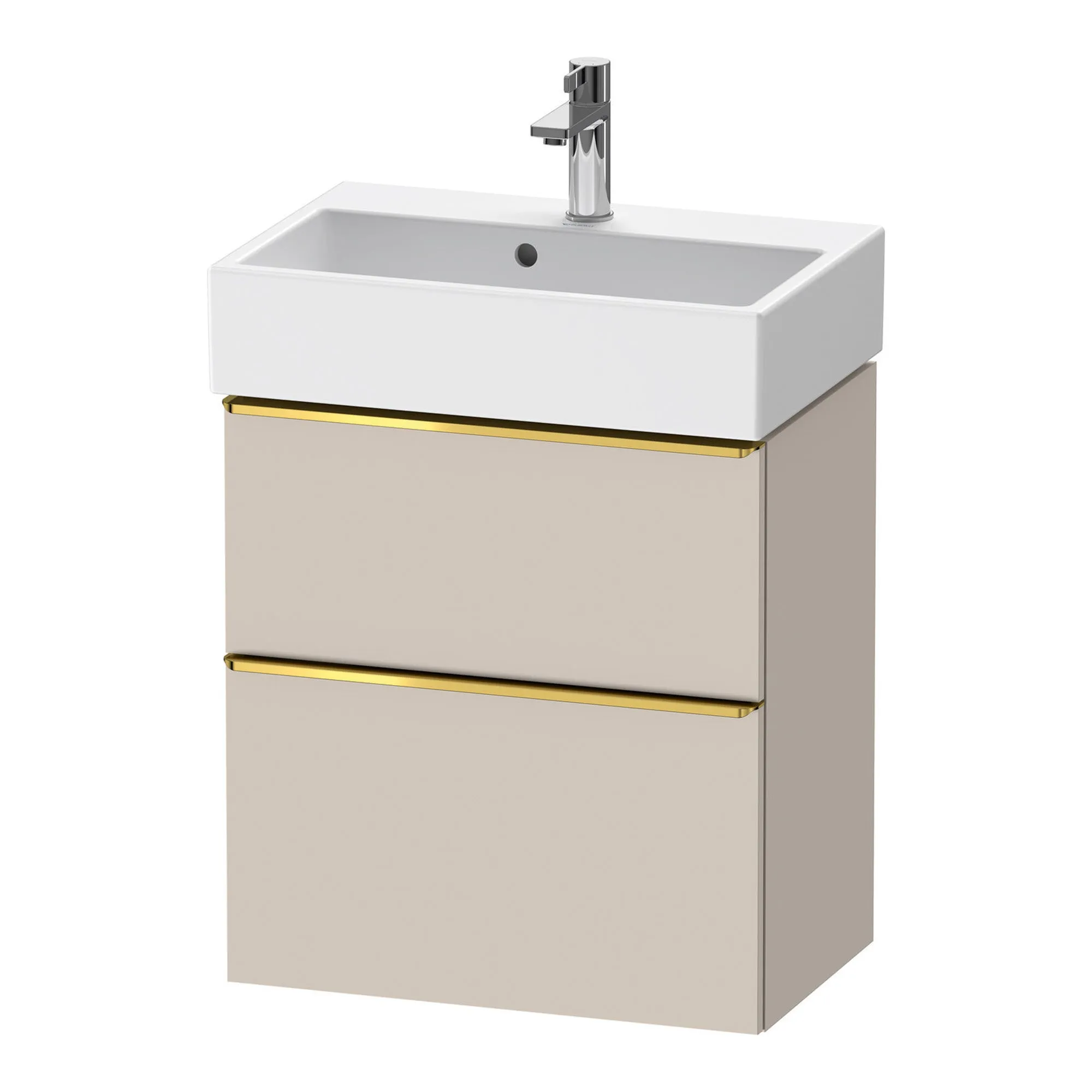 Duravit D-Neo Wall Mounted 2-Drawer Vanity Unit With Vero Air Ceramic Basin - Taupe