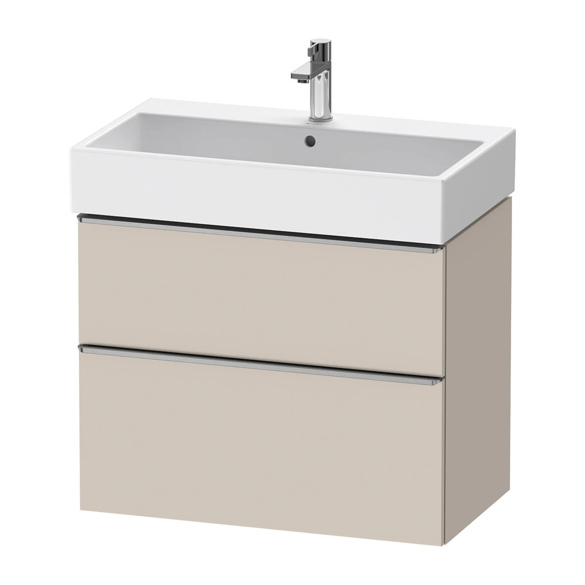 Duravit D-Neo Wall Mounted 2-Drawer Vanity Unit With Vero Air Ceramic Basin - Taupe