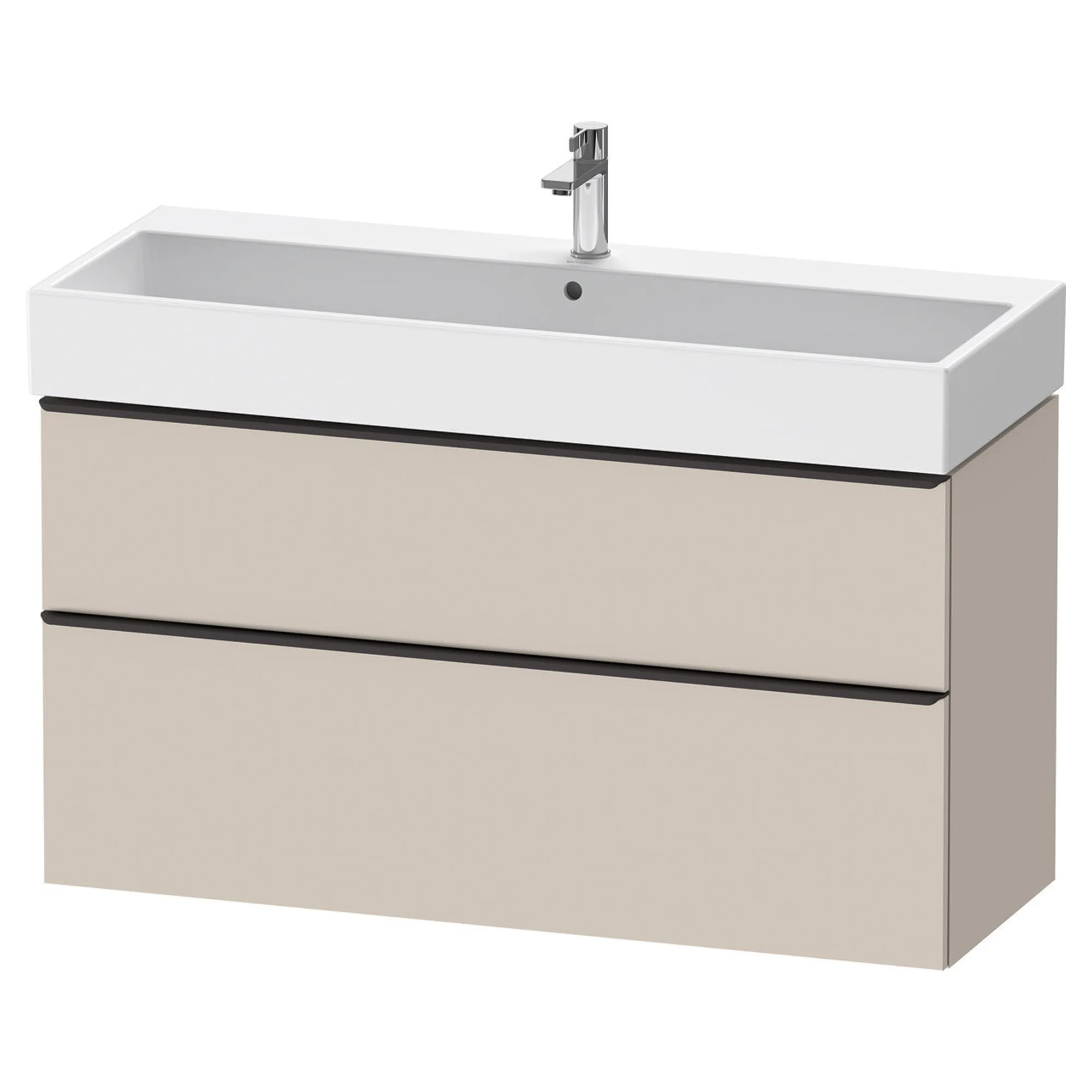 Duravit D-Neo Wall Mounted 2-Drawer Vanity Unit With Vero Air Ceramic Basin - Taupe