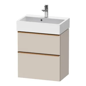 Duravit D-Neo Wall Mounted 2-Drawer Vanity Unit With Vero Air Ceramic Basin - Taupe