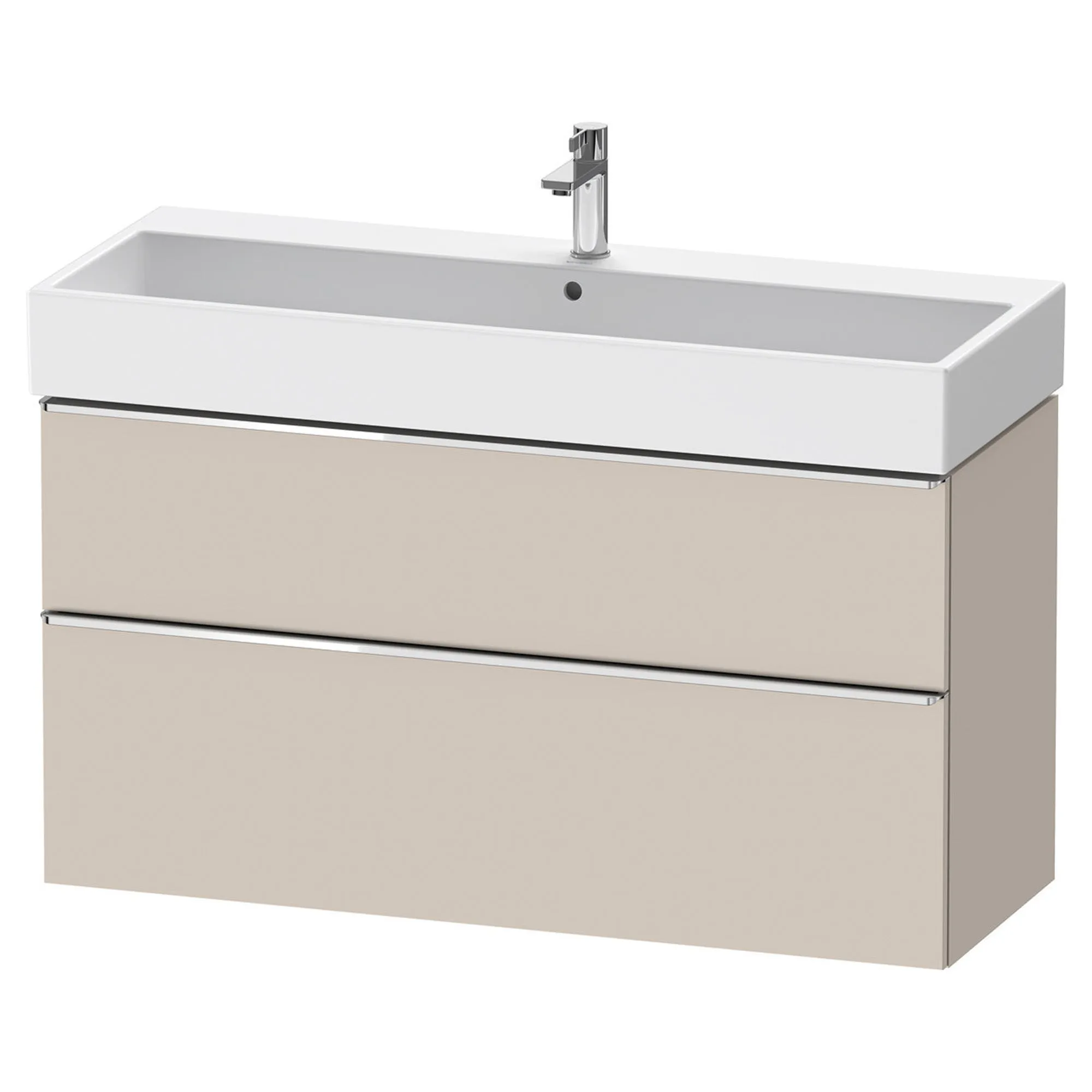 Duravit D-Neo Wall Mounted 2-Drawer Vanity Unit With Vero Air Ceramic Basin - Taupe