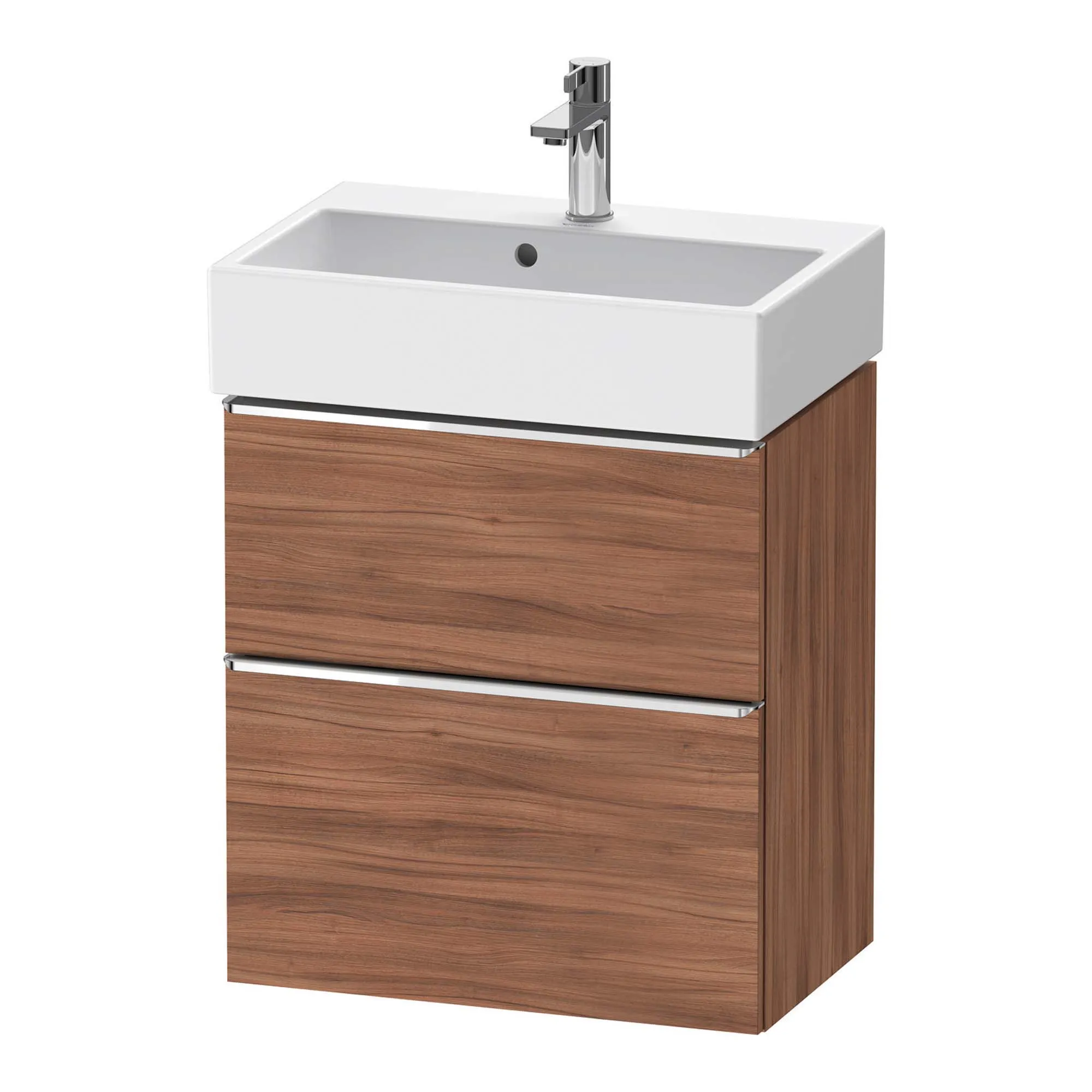 Duravit D-Neo Wall Mounted 2-Drawer Vanity Unit With Vero Air Ceramic Basin - Walnut