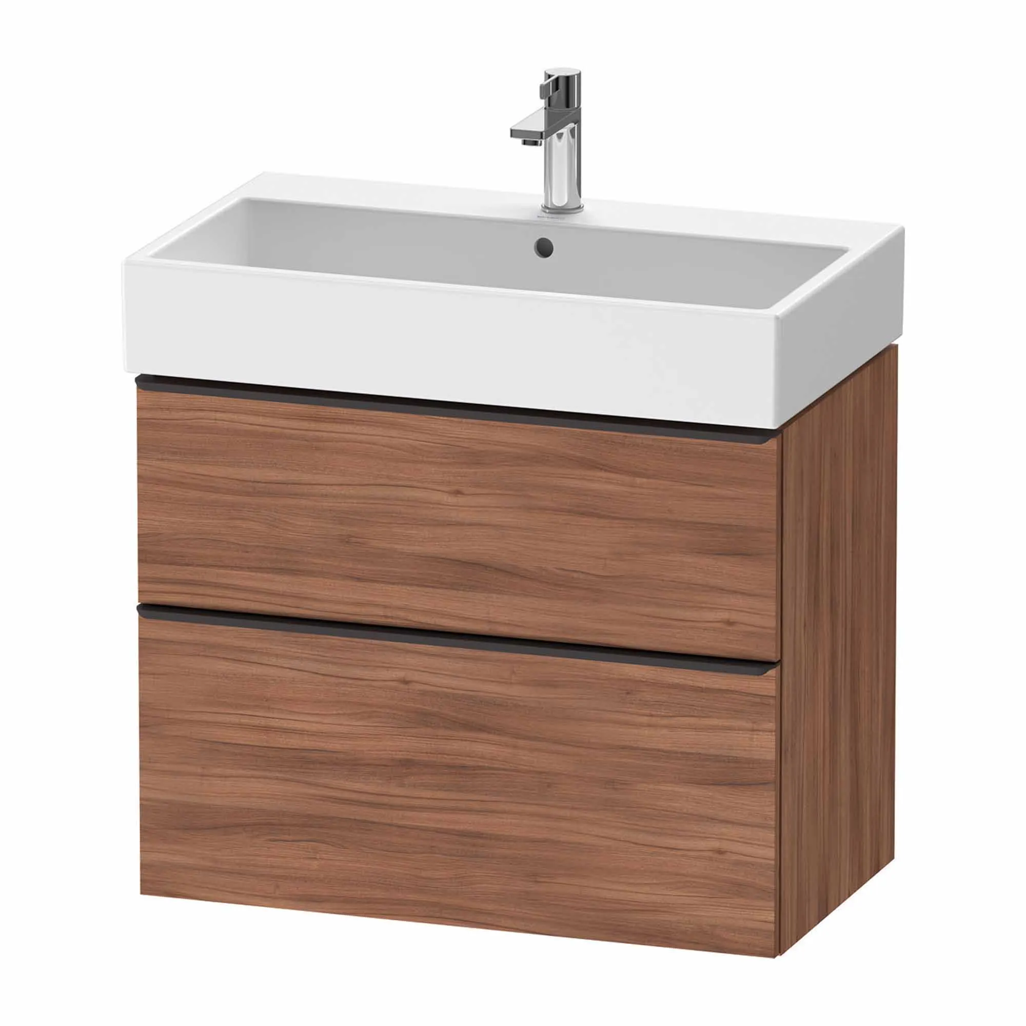 Duravit D-Neo Wall Mounted 2-Drawer Vanity Unit With Vero Air Ceramic Basin - Walnut