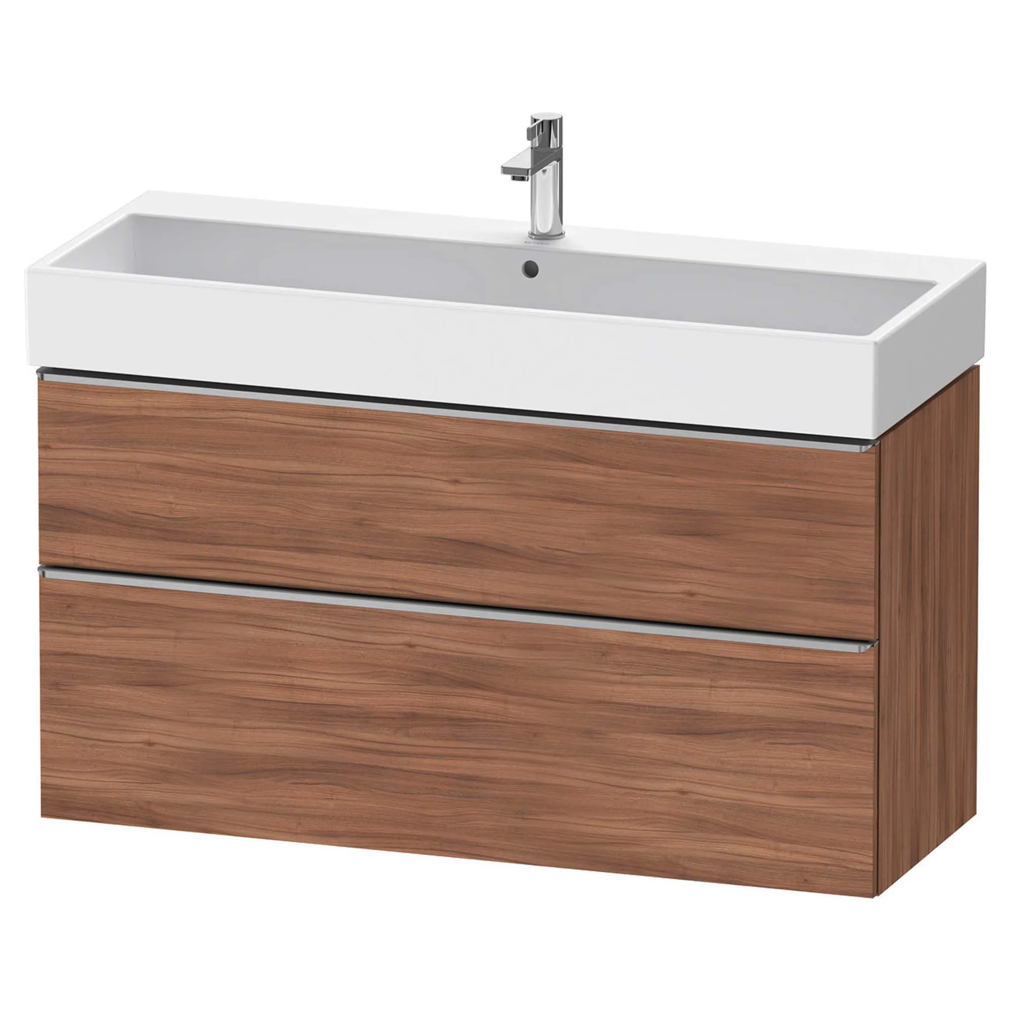 Duravit D-Neo Wall Mounted 2-Drawer Vanity Unit With Vero Air Ceramic Basin - Walnut