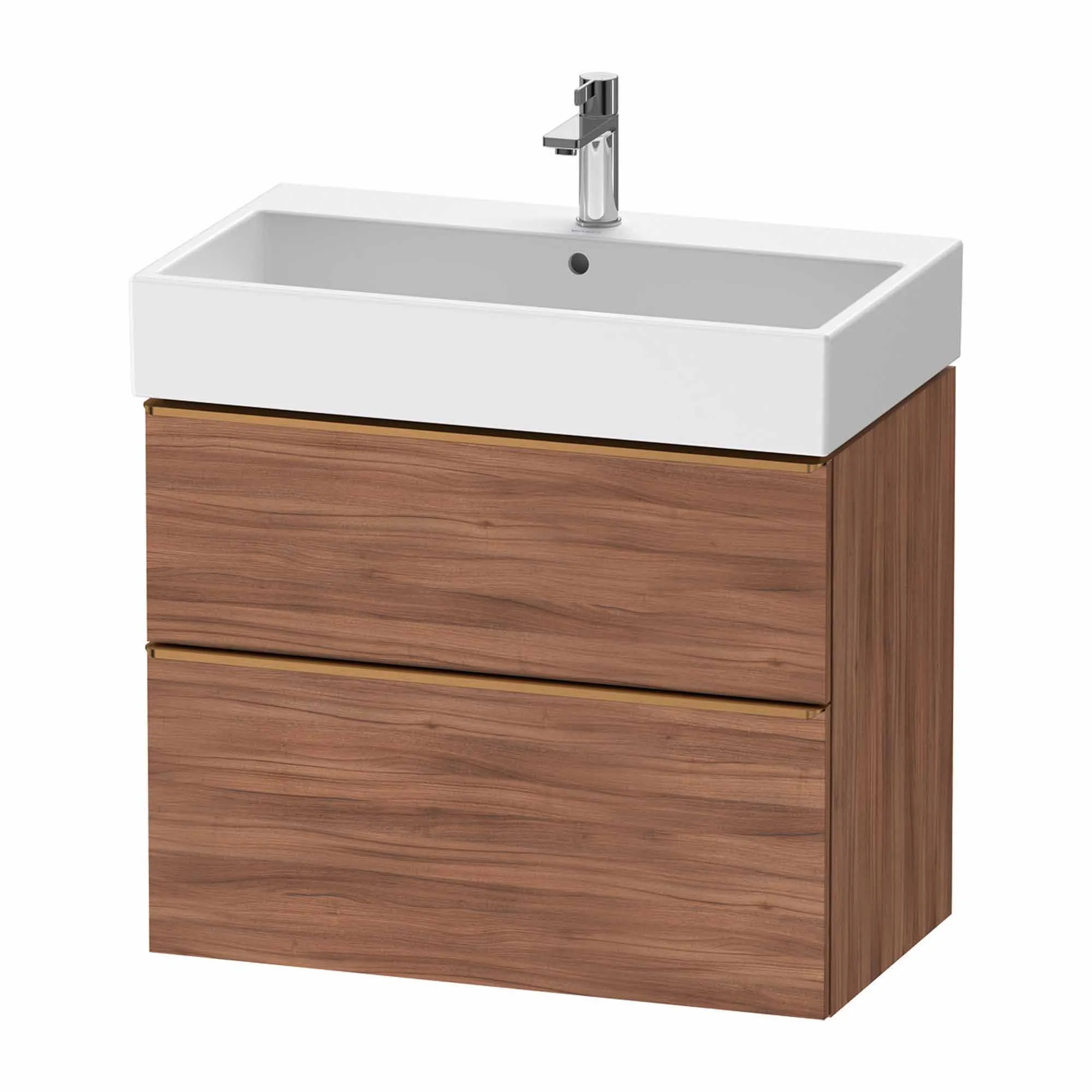 Duravit D-Neo Wall Mounted 2-Drawer Vanity Unit With Vero Air Ceramic Basin - Walnut
