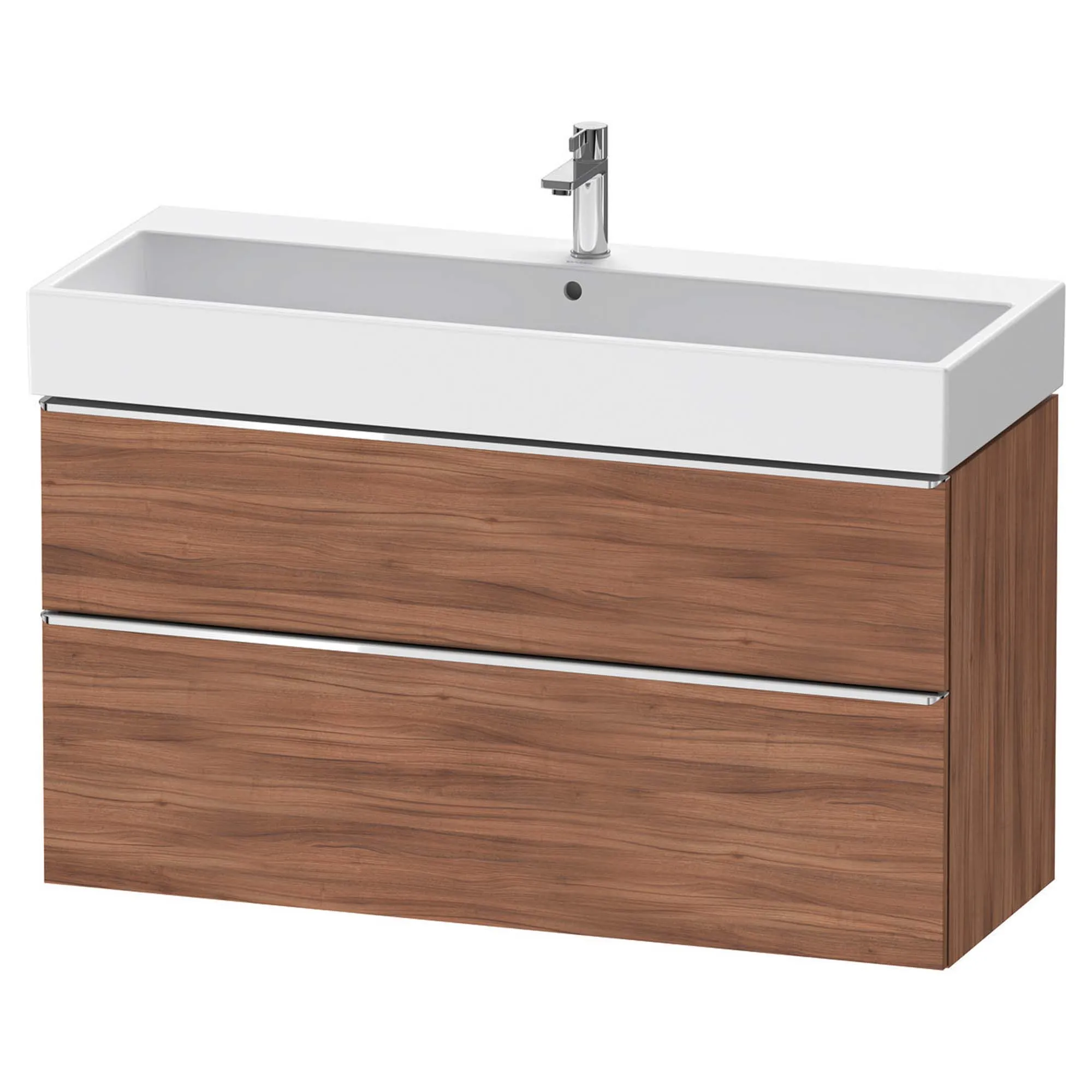 Duravit D-Neo Wall Mounted 2-Drawer Vanity Unit With Vero Air Ceramic Basin - Walnut