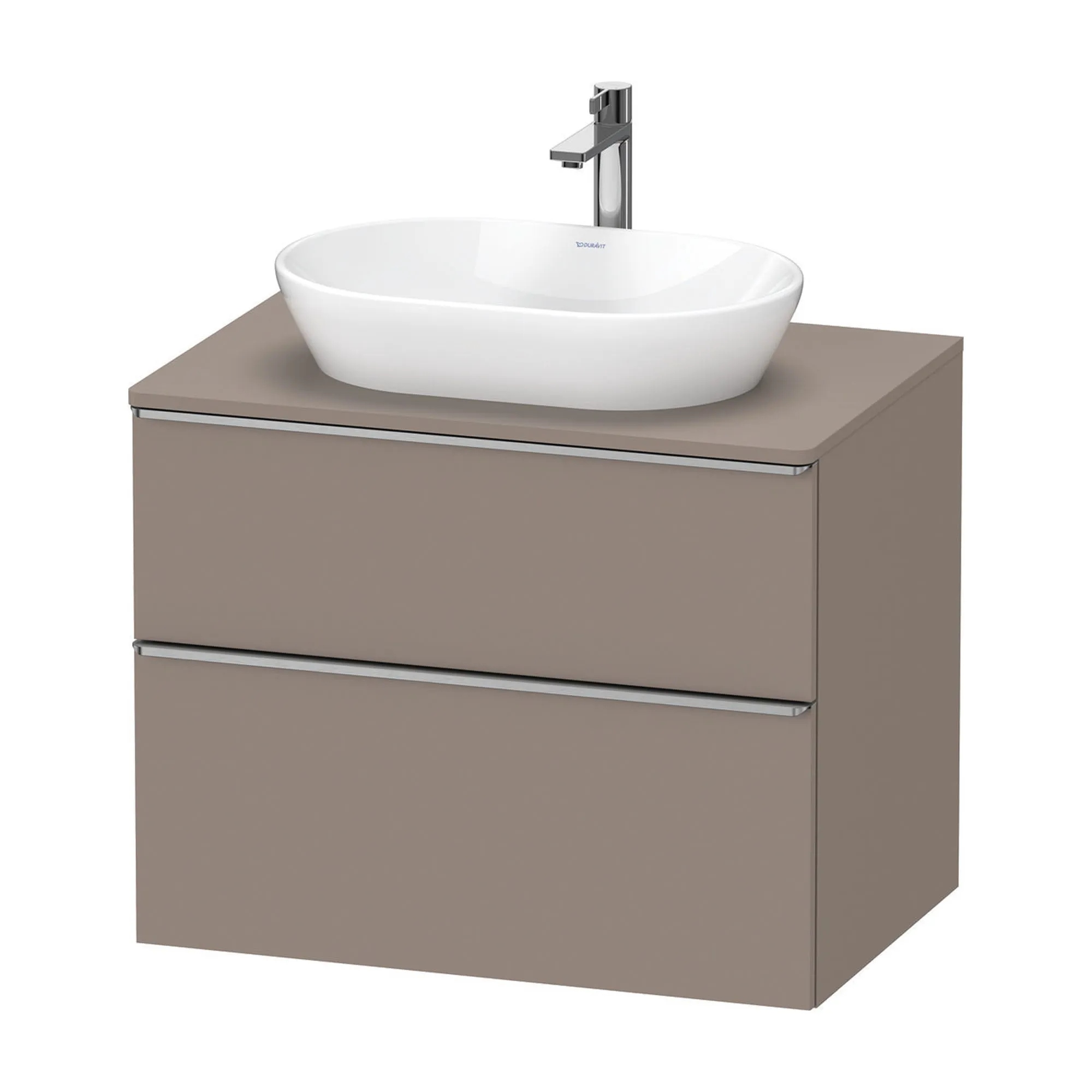 Duravit D-Neo Wall Mounted 2-Drawer Vanity Unit With Worktop - Basalt
