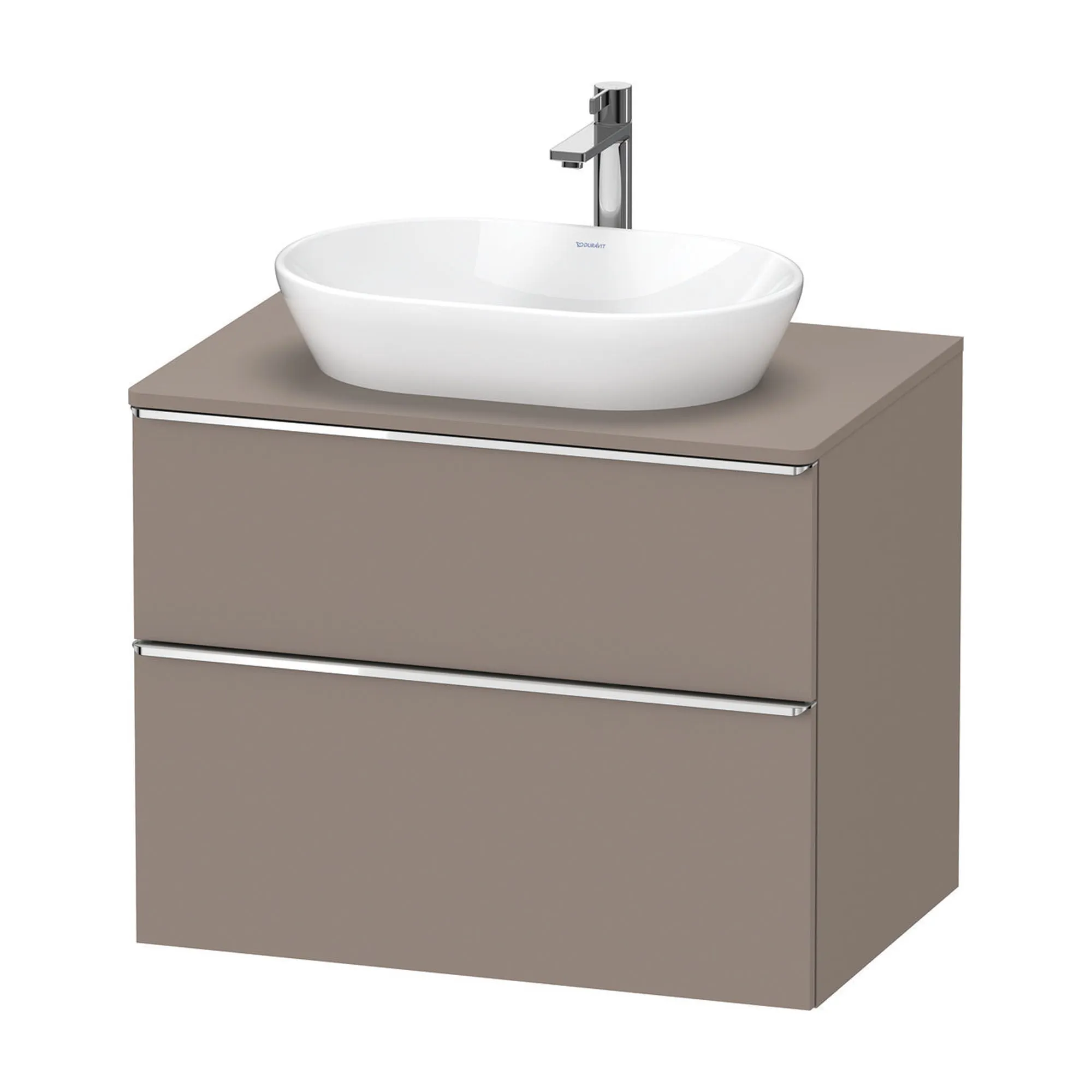 Duravit D-Neo Wall Mounted 2-Drawer Vanity Unit With Worktop - Basalt