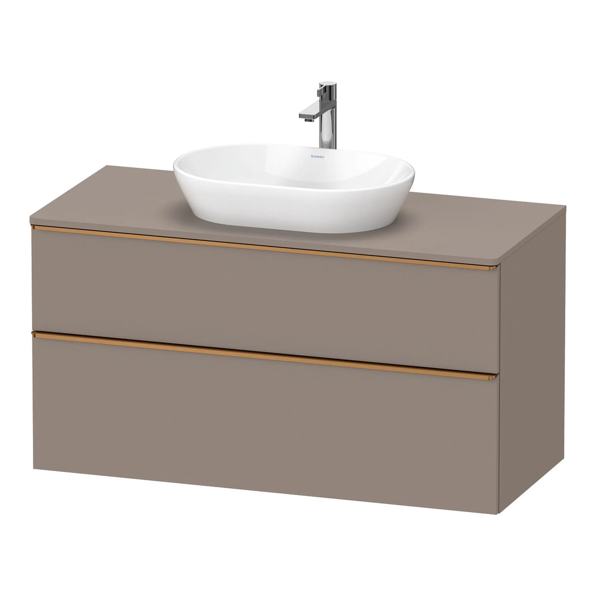 Duravit D-Neo Wall Mounted 2-Drawer Vanity Unit With Worktop - Basalt