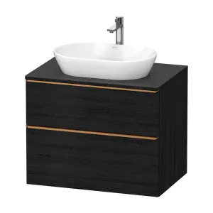Duravit D-Neo Wall Mounted 2-Drawer Vanity Unit With Worktop - Black Oak