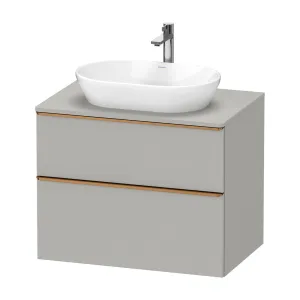 Duravit D-Neo Wall Mounted 2-Drawer Vanity Unit With Worktop - Concrete Grey