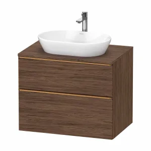 Duravit D-Neo Wall Mounted 2-Drawer Vanity Unit With Worktop - Dark Walnut