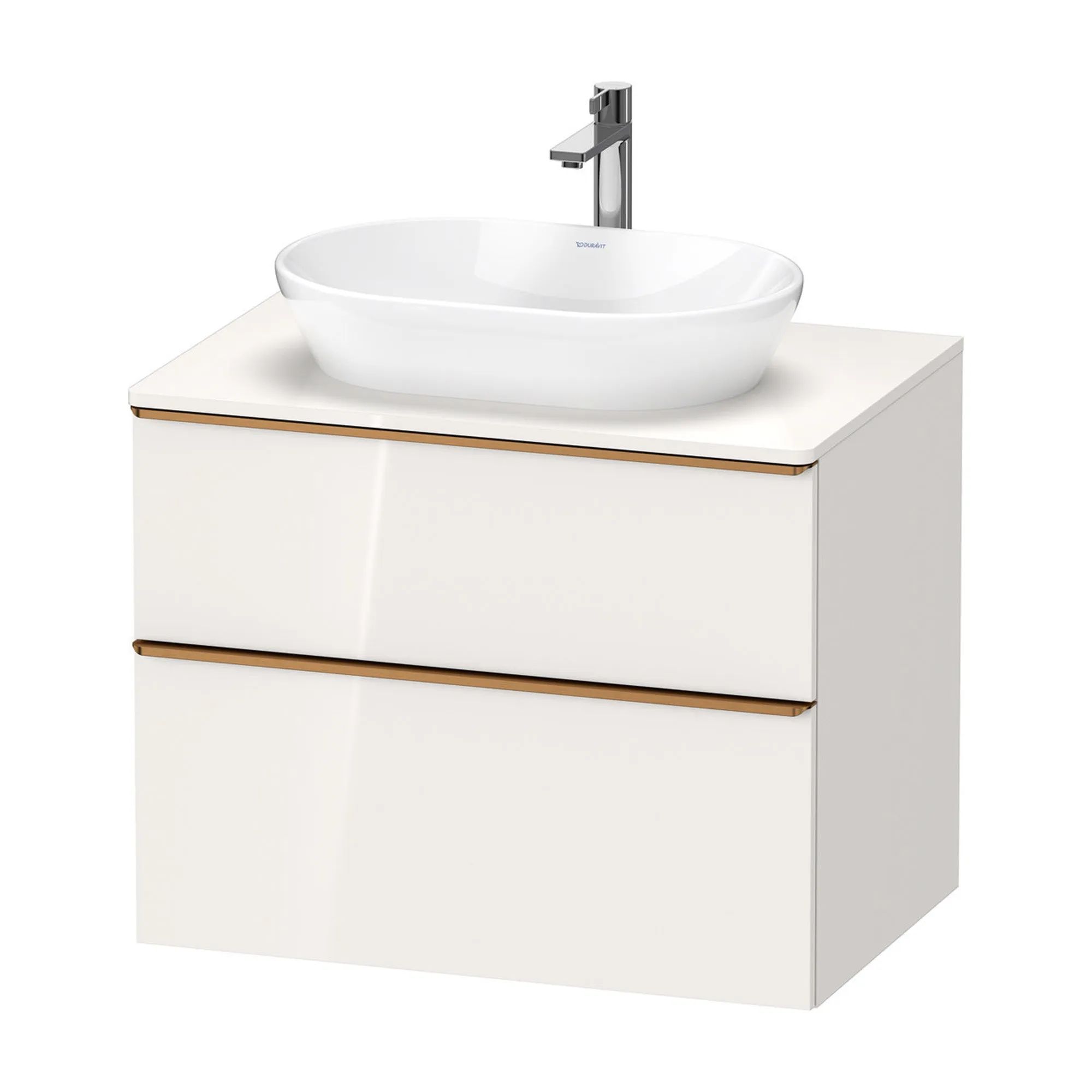 Duravit D-Neo Wall Mounted 2-Drawer Vanity Unit With Worktop - Gloss White