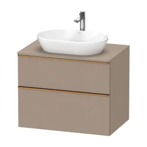 Duravit D-Neo Wall Mounted 2-Drawer Vanity Unit With Worktop - Matt Linen