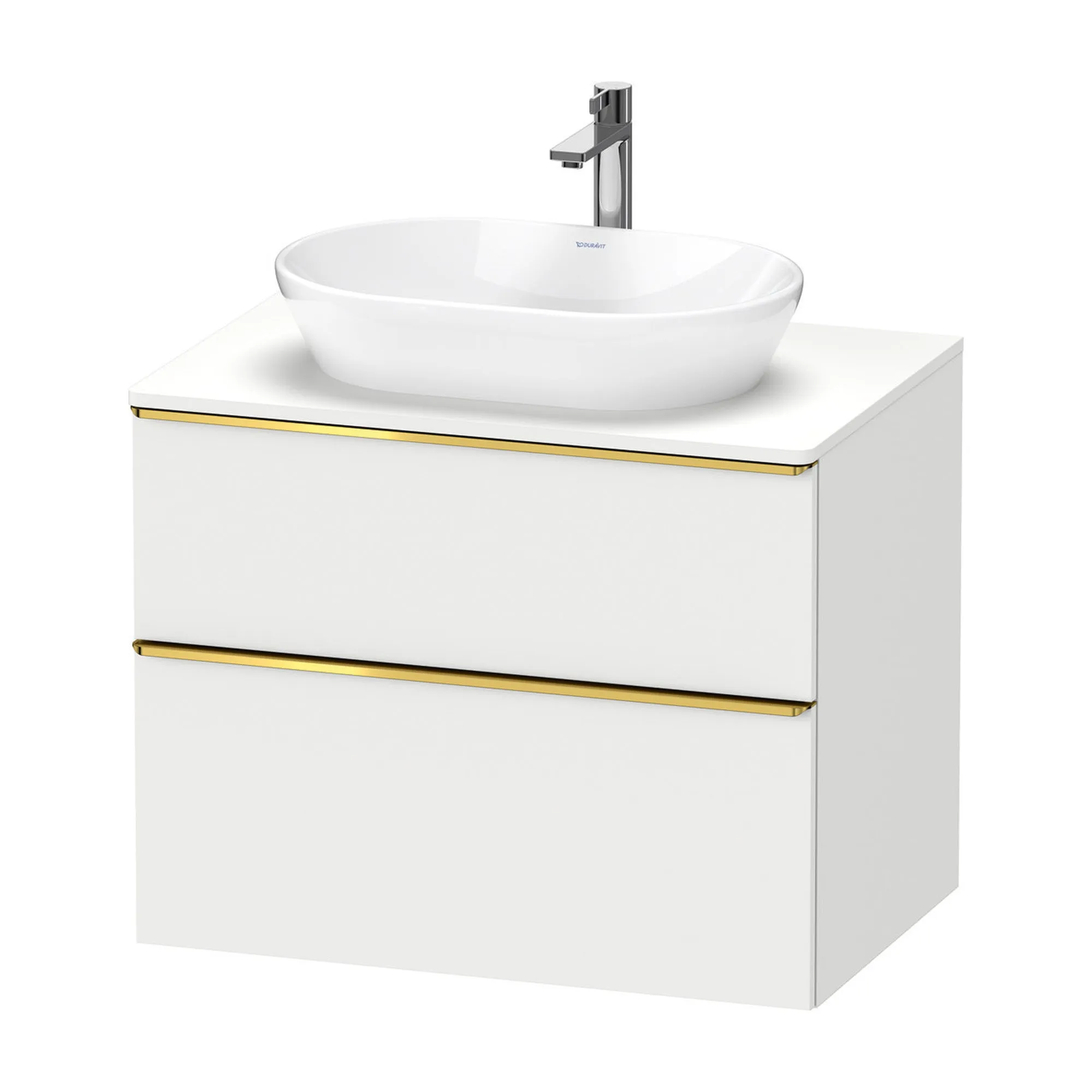 Duravit D-Neo Wall Mounted 2-Drawer Vanity Unit With Worktop - Matt White