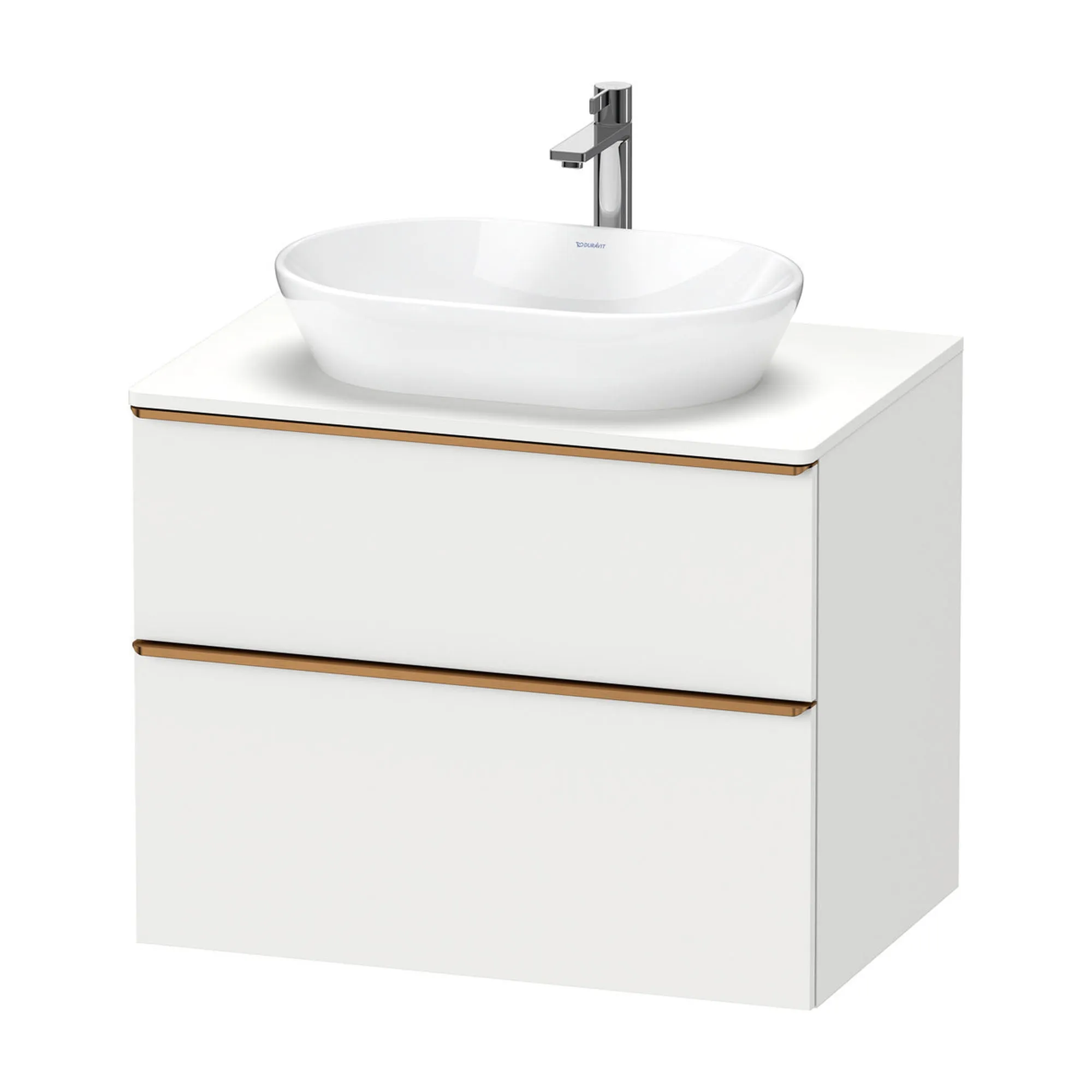 Duravit D-Neo Wall Mounted 2-Drawer Vanity Unit With Worktop - Matt White