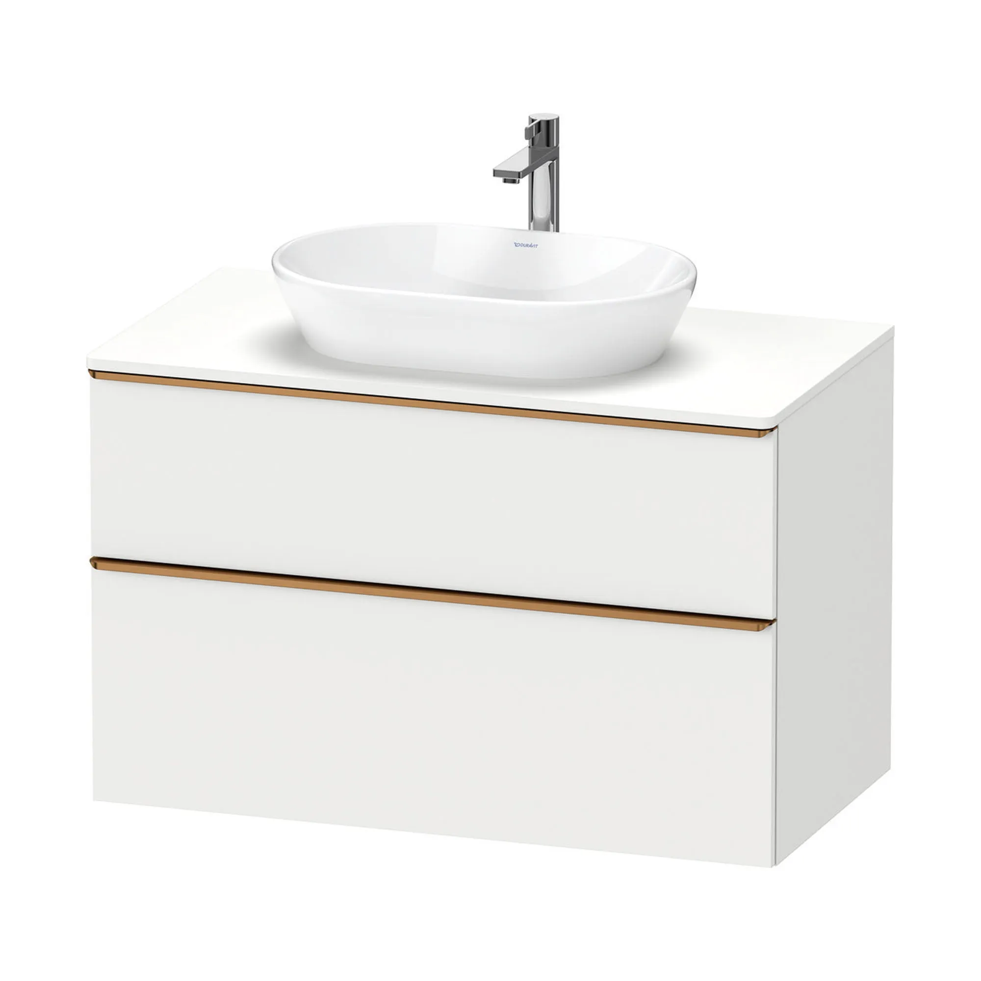 Duravit D-Neo Wall Mounted 2-Drawer Vanity Unit With Worktop - Matt White