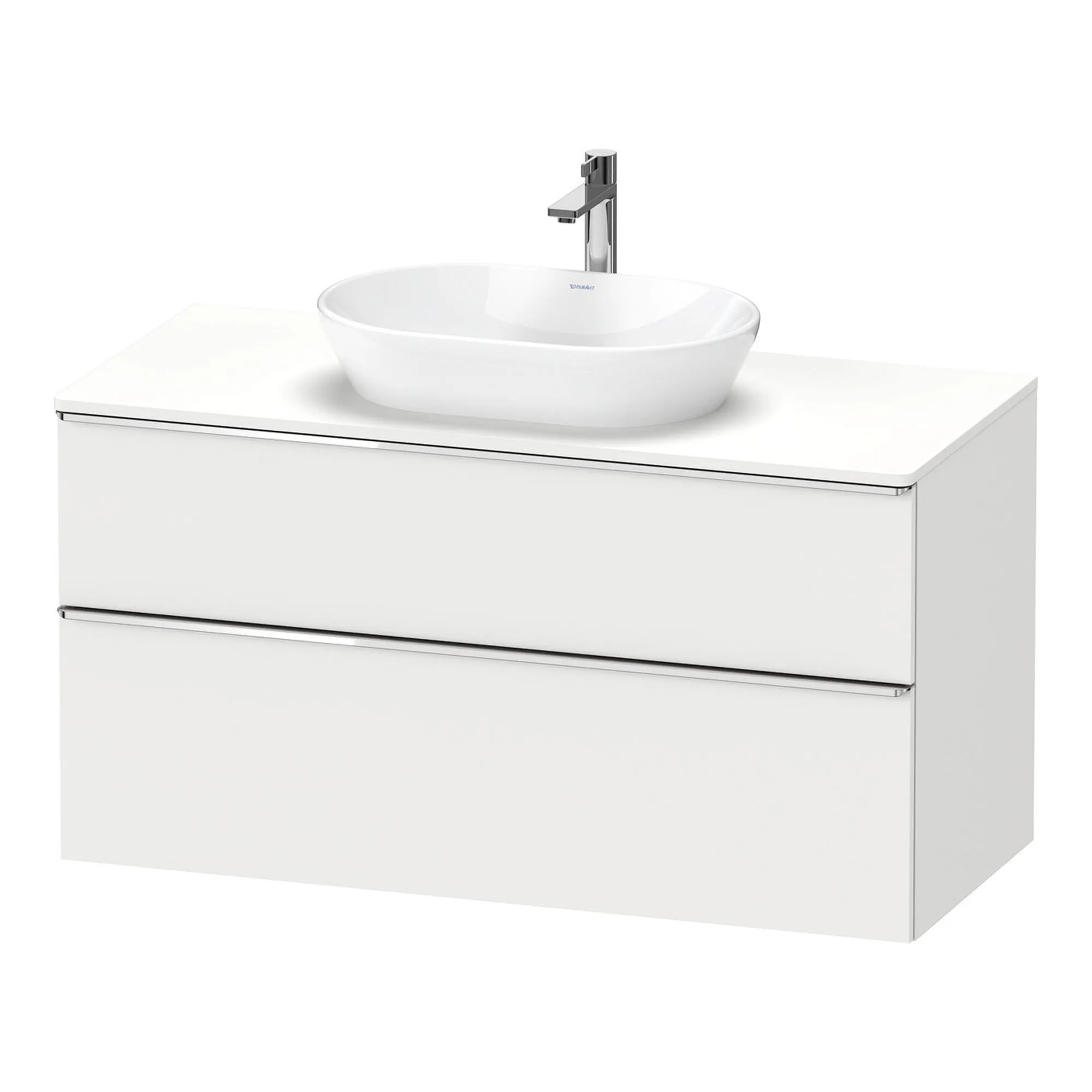 Duravit D-Neo Wall Mounted 2-Drawer Vanity Unit With Worktop - Matt White
