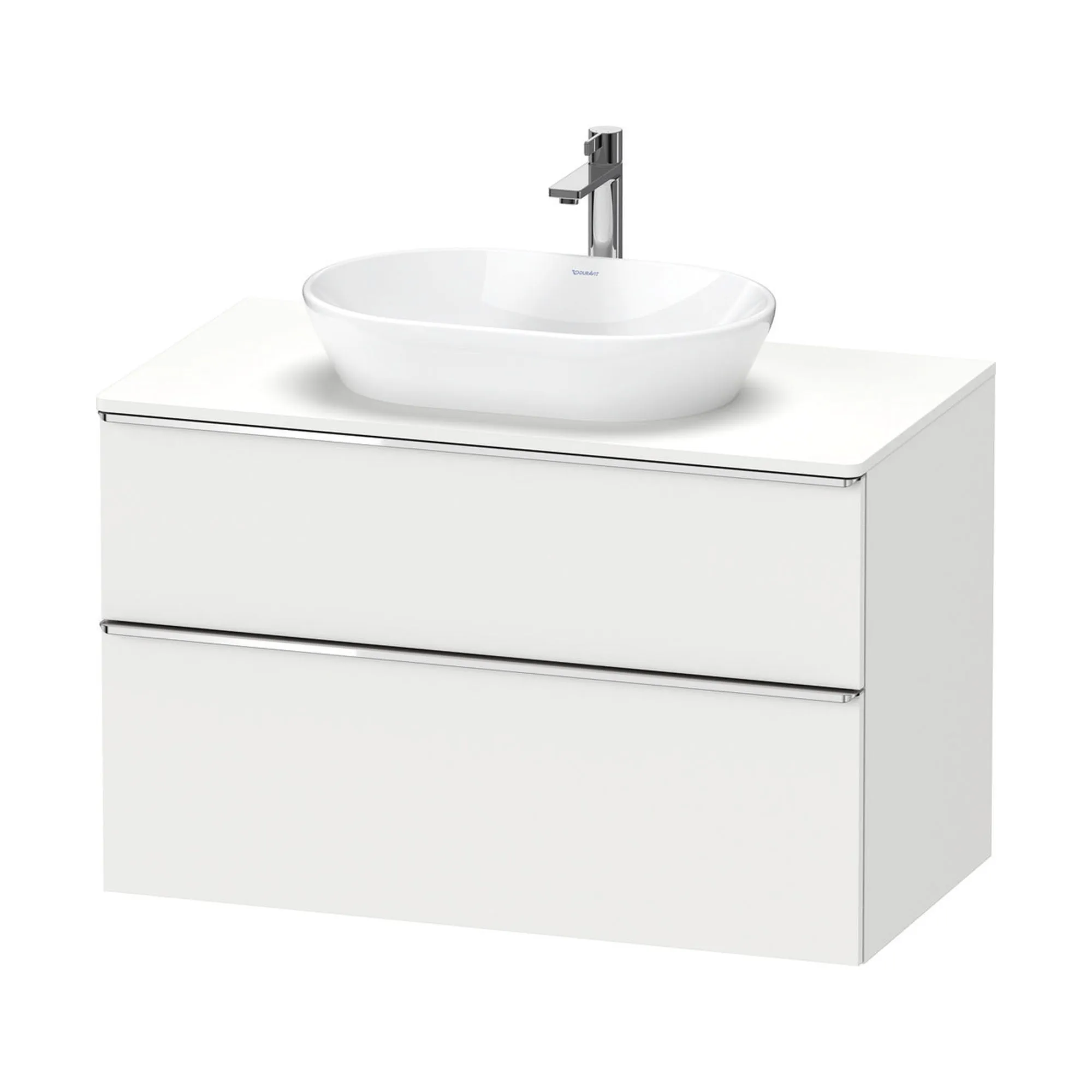 Duravit D-Neo Wall Mounted 2-Drawer Vanity Unit With Worktop - Matt White