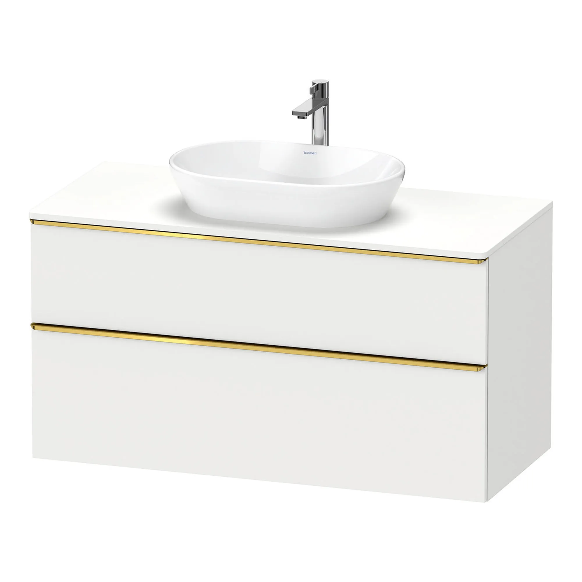 Duravit D-Neo Wall Mounted 2-Drawer Vanity Unit With Worktop - Matt White