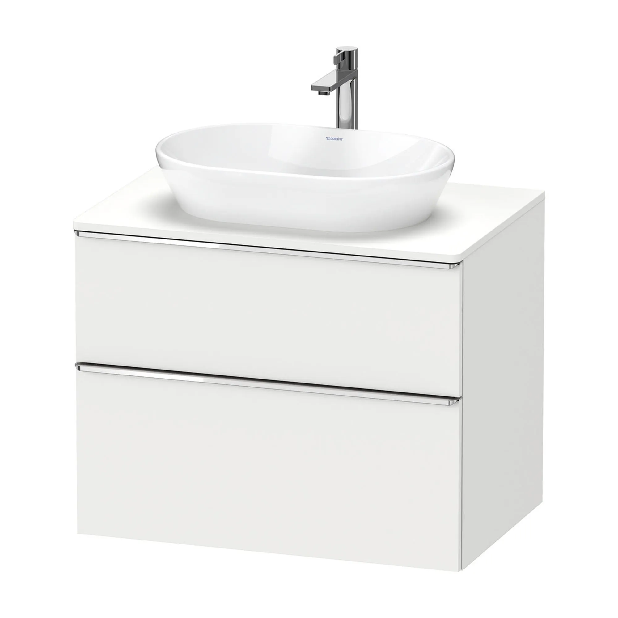Duravit D-Neo Wall Mounted 2-Drawer Vanity Unit With Worktop - Matt White