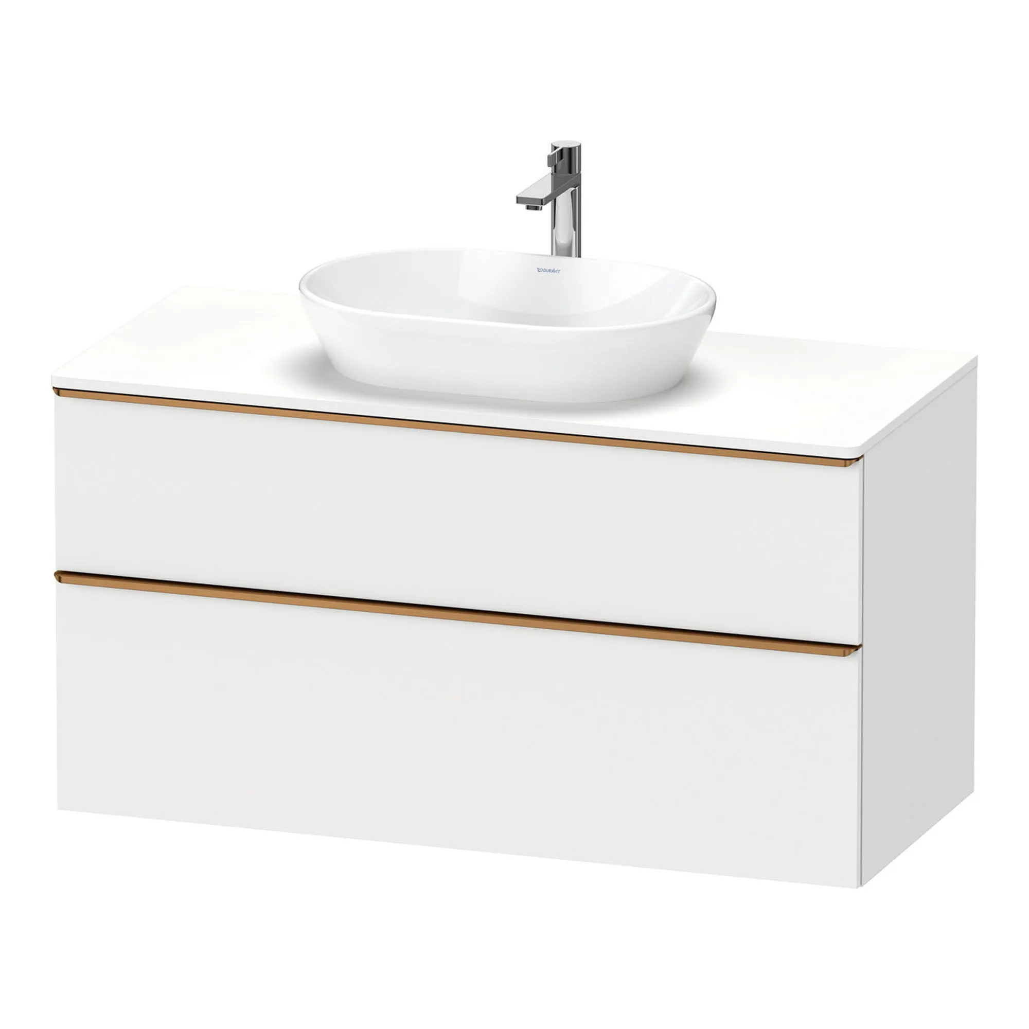 Duravit D-Neo Wall Mounted 2-Drawer Vanity Unit With Worktop - Matt White