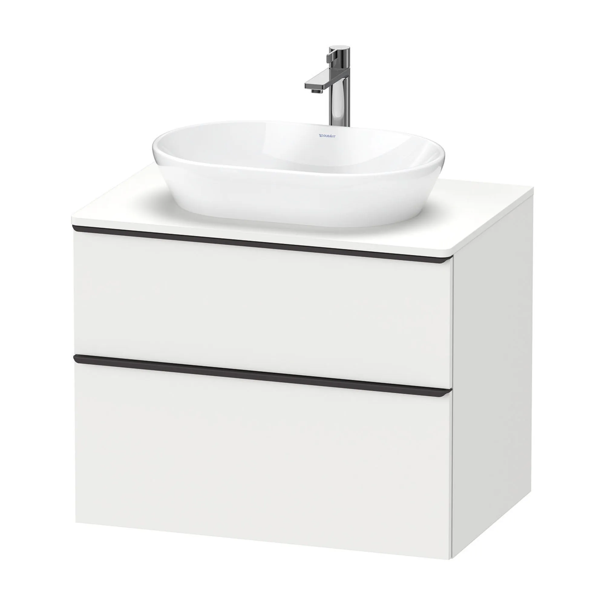 Duravit D-Neo Wall Mounted 2-Drawer Vanity Unit With Worktop - Matt White