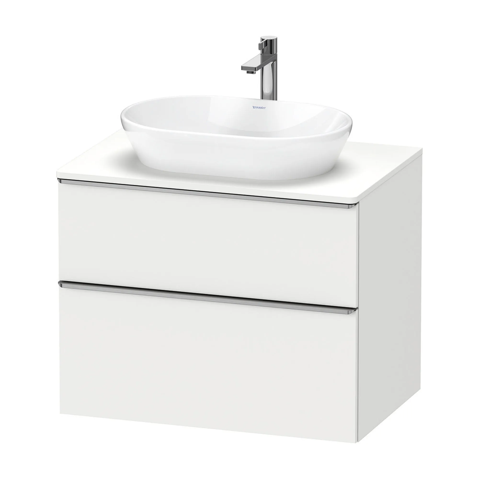 Duravit D-Neo Wall Mounted 2-Drawer Vanity Unit With Worktop - Matt White